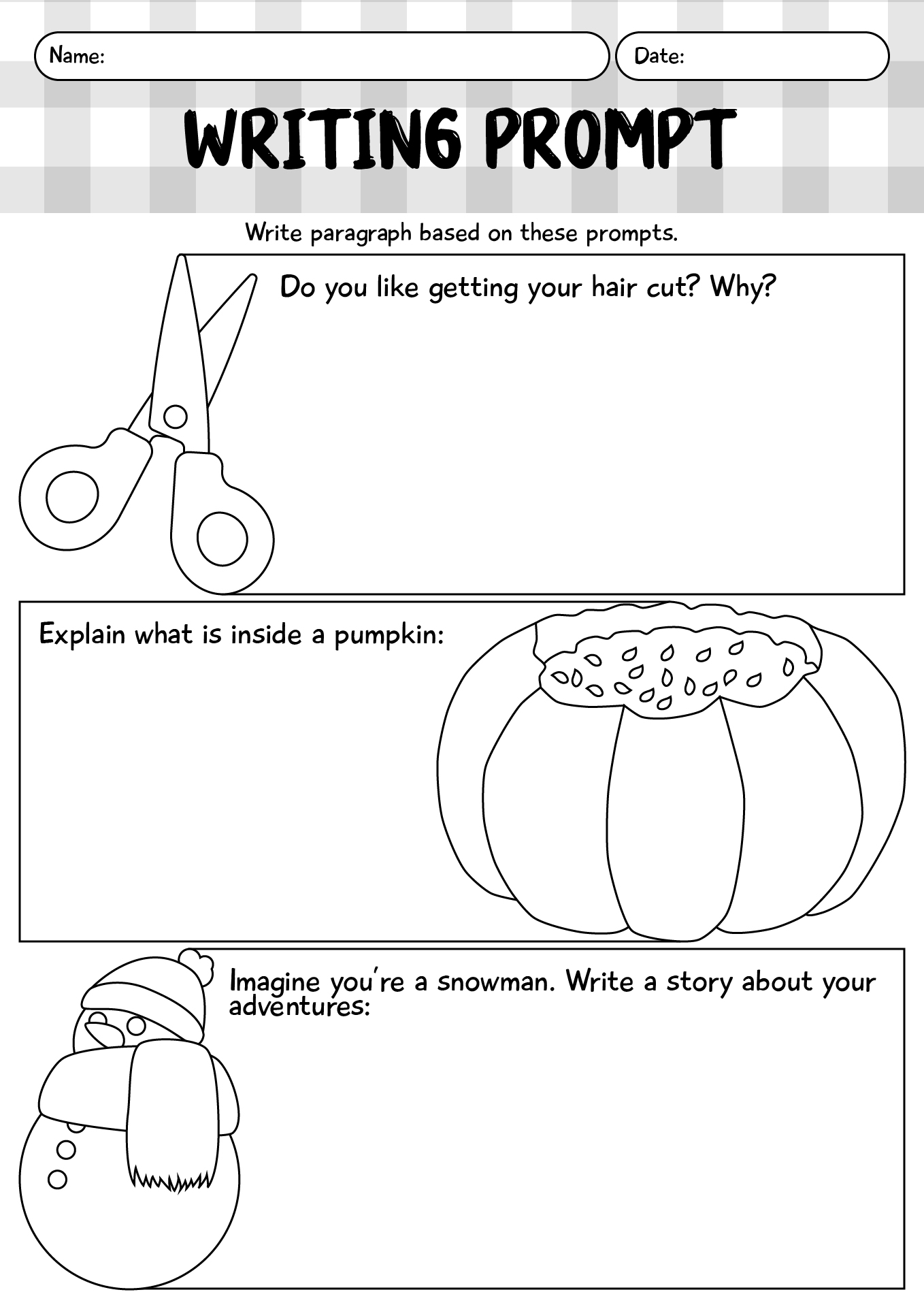 First Grade Writing Prompts