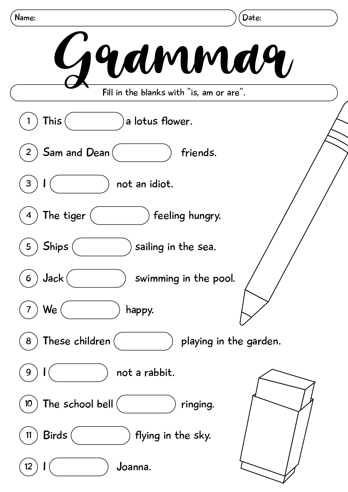 Grade 2 English Grammar Worksheet
