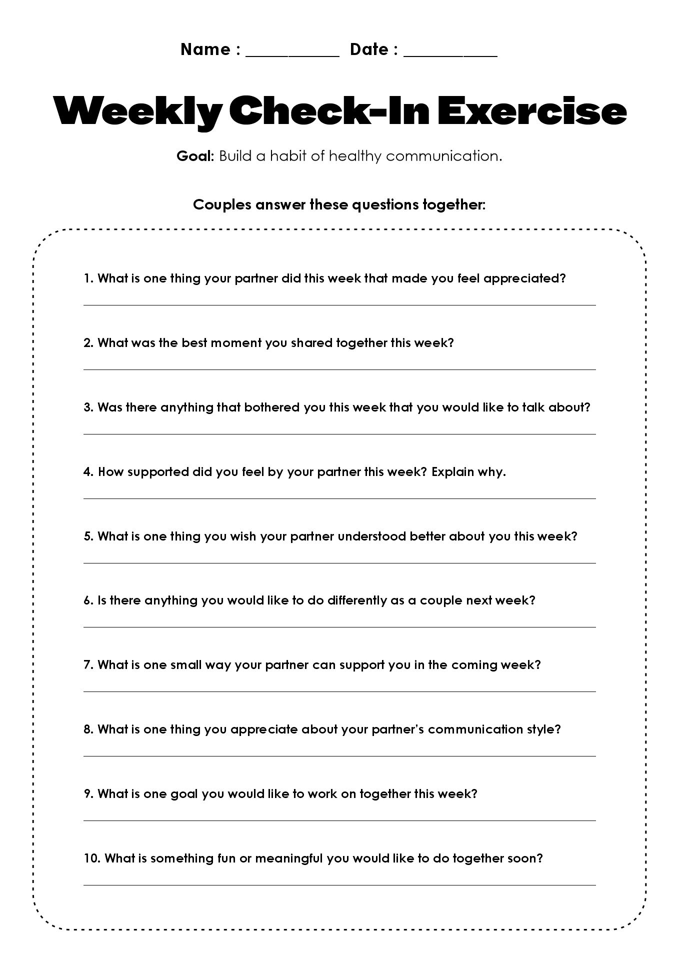 Group Therapy Exercises for Couples Communication