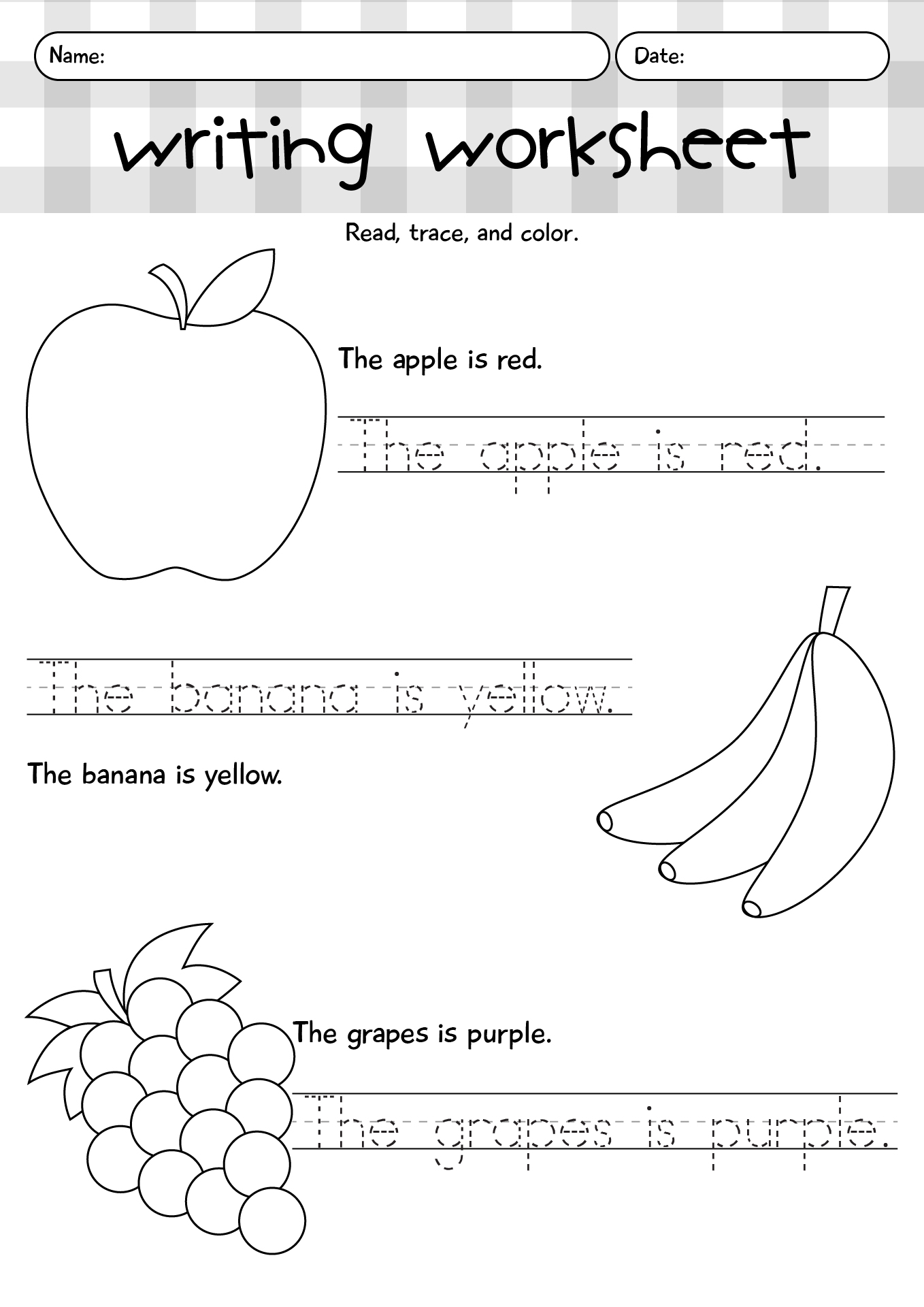 Kindergarten Writing Worksheets