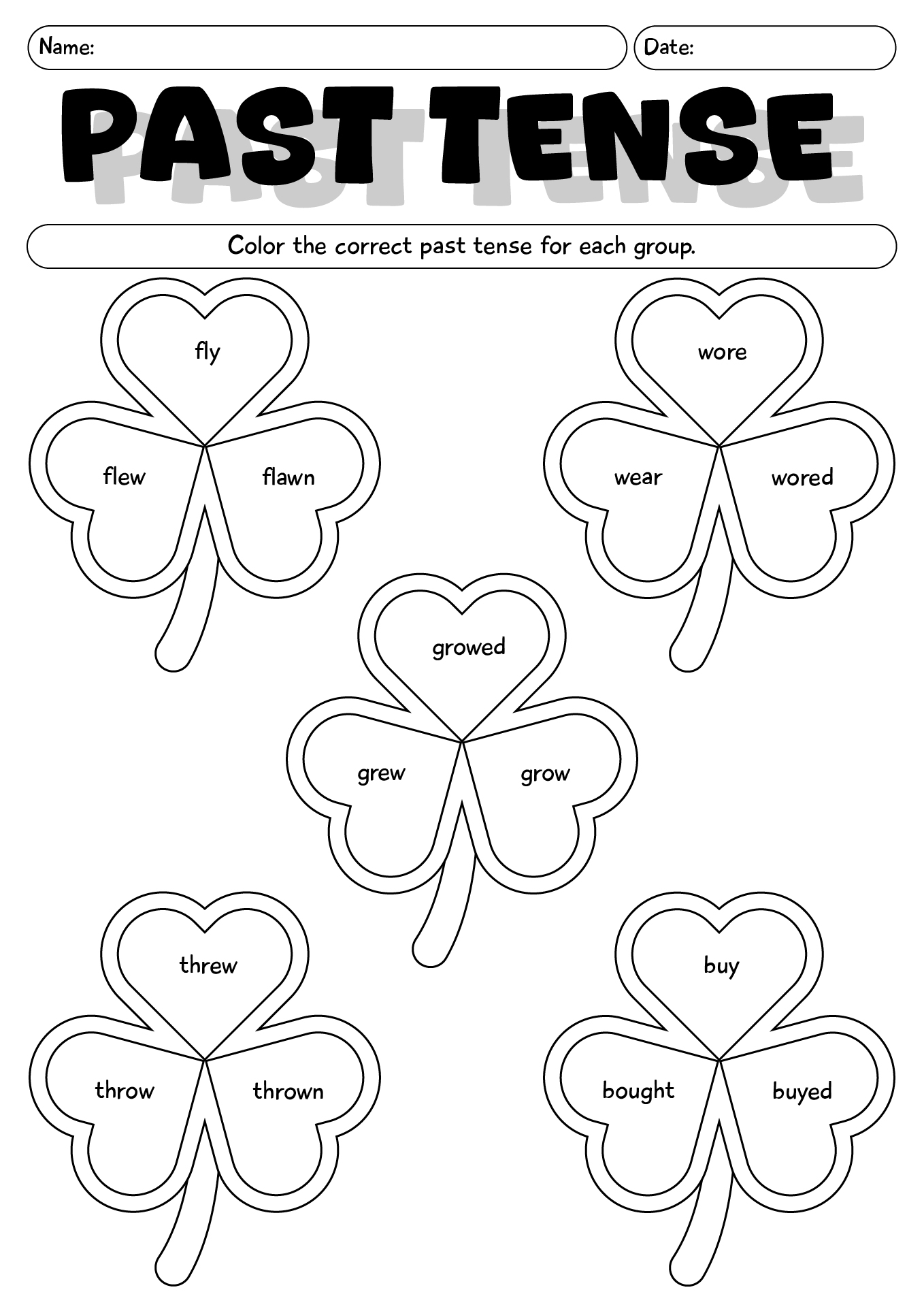 Language Arts Second Grade Worksheets