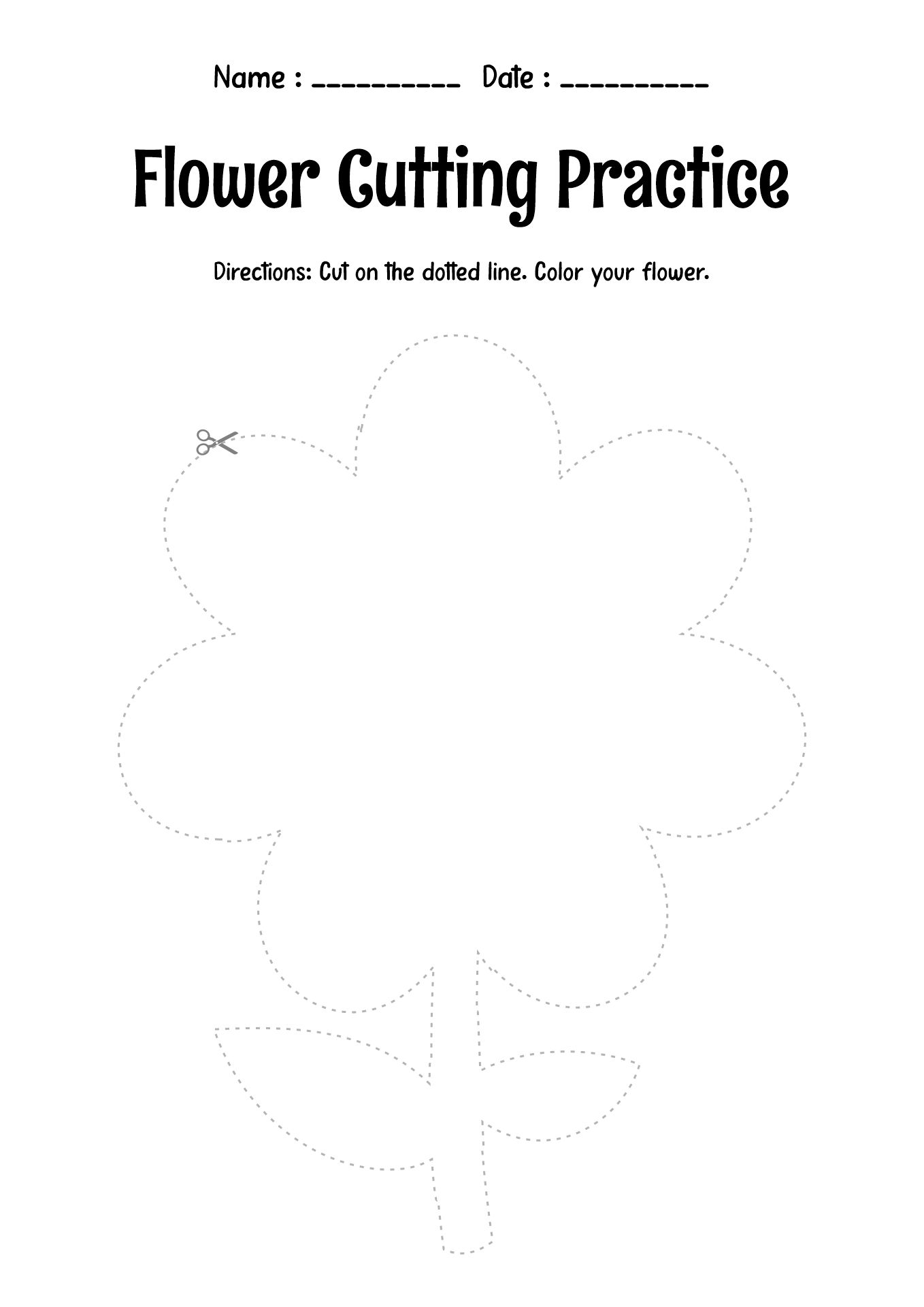 Preschool Paper Cutting Worksheets
