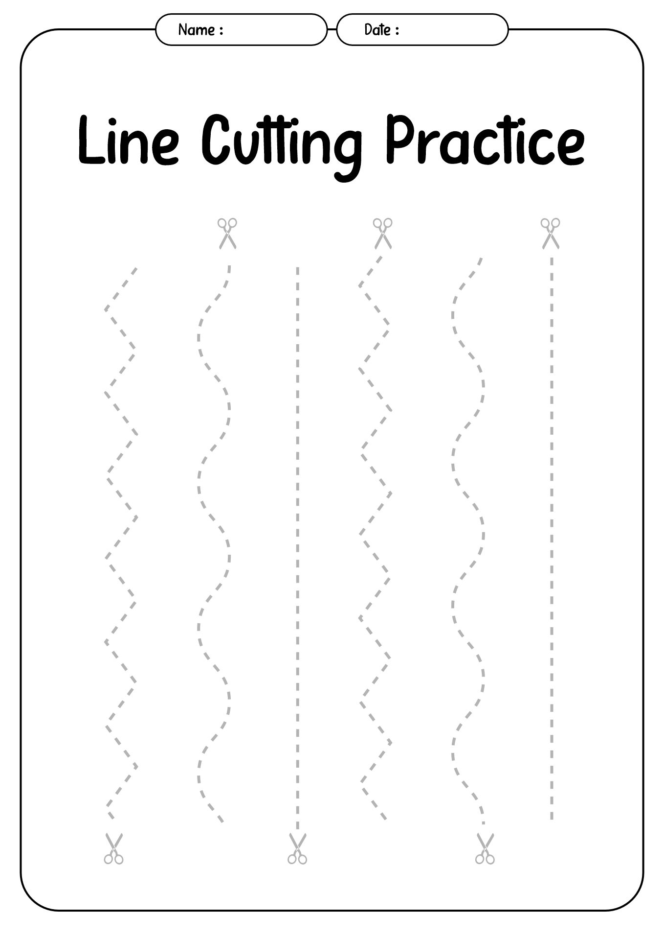 Preschool Scissor Skills Worksheets