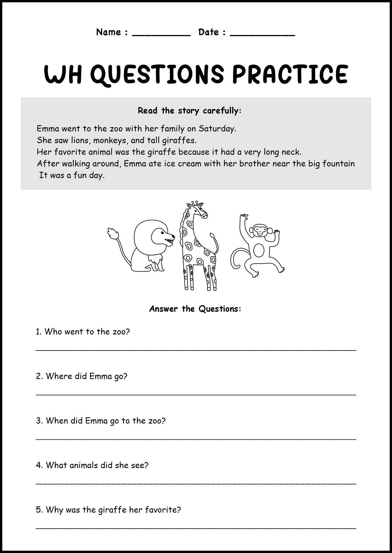 Printable 2nd Grade Reading Activities