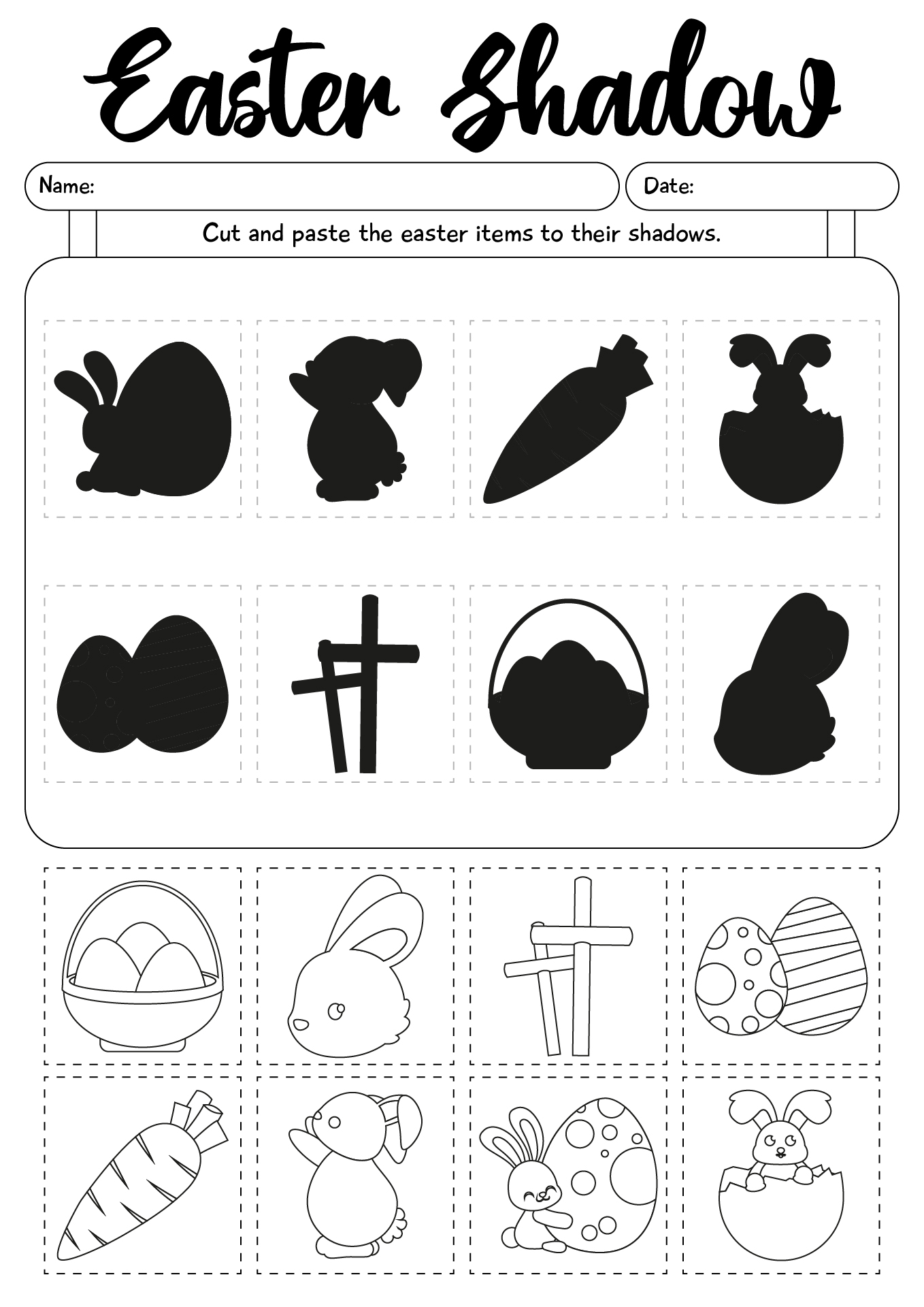 Printable Easter Cut And Paste Activity Sheet