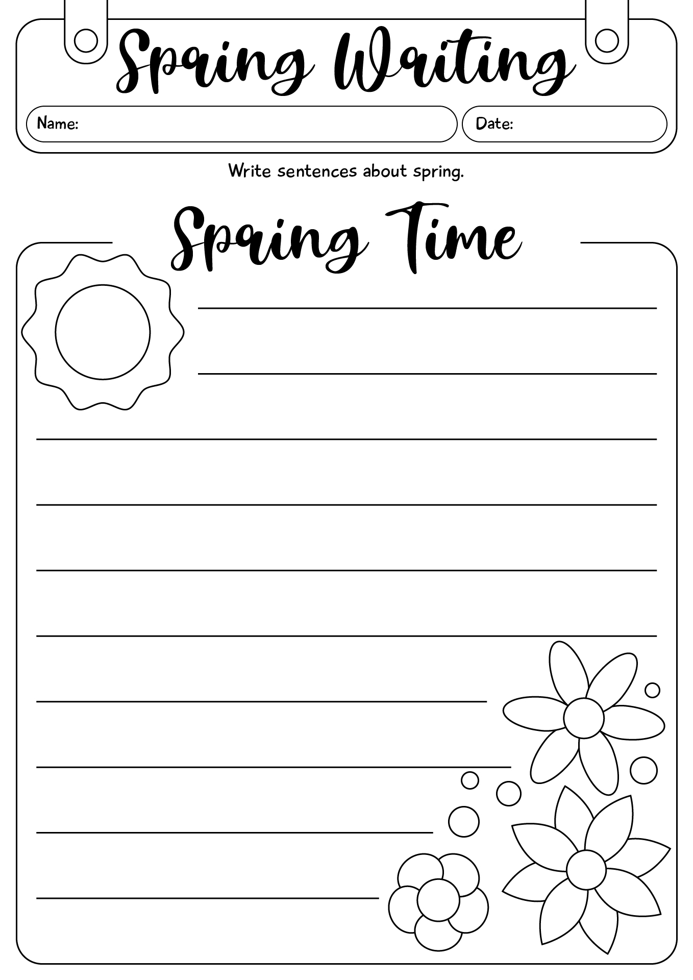 Printable Spring Writing Templates For 1st Grade