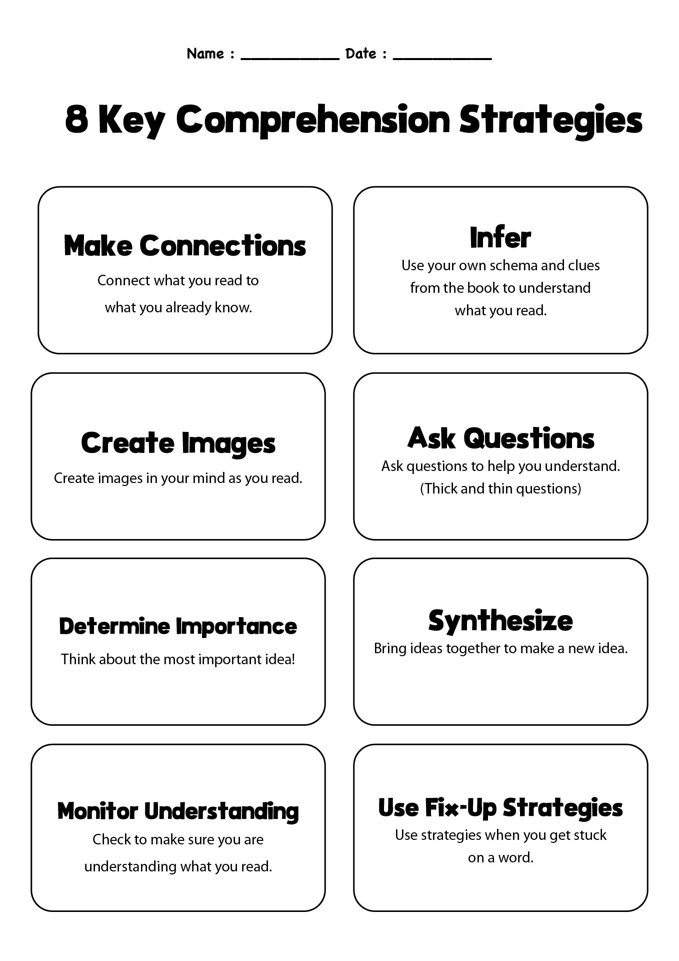 Reading Comprehension Strategies for 2nd Graders