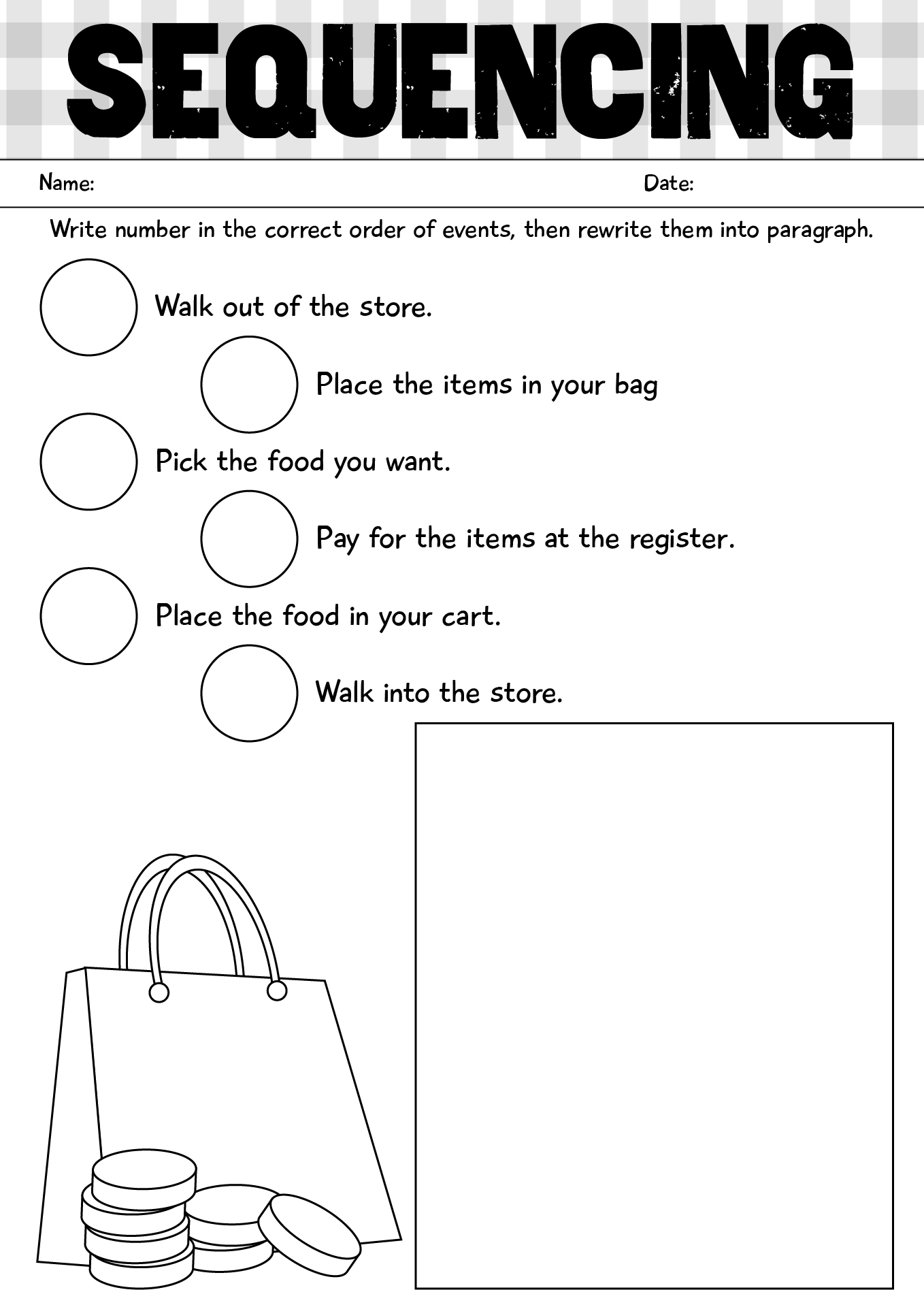 Reading Sequencing Worksheet