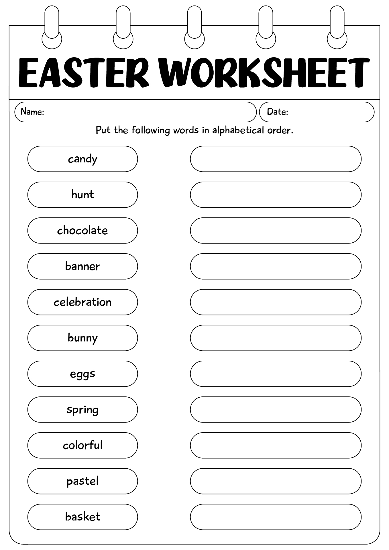Second Grade Easter Worksheets