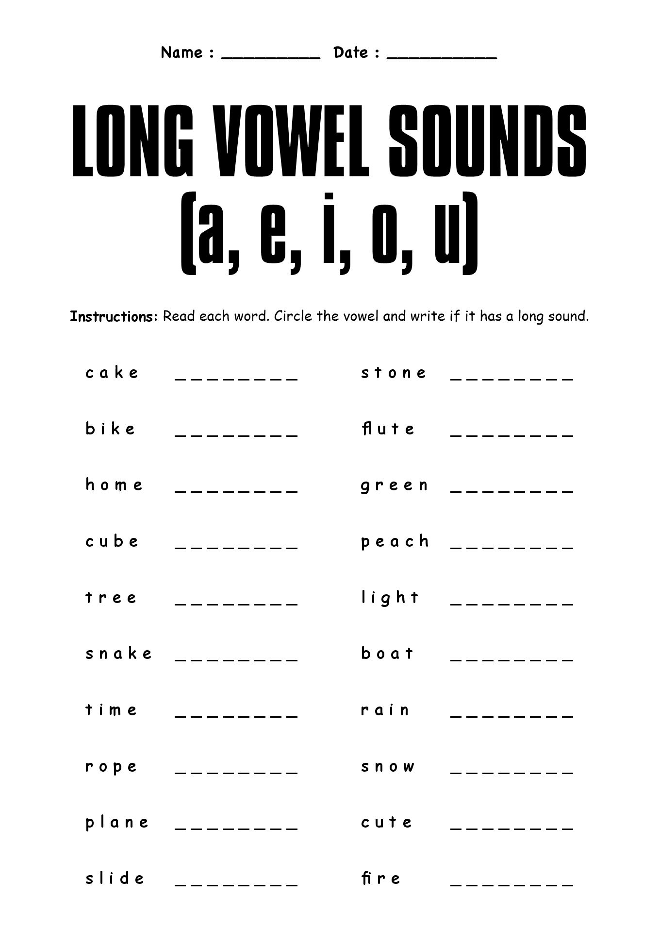 Second Grade Phonics Worksheets