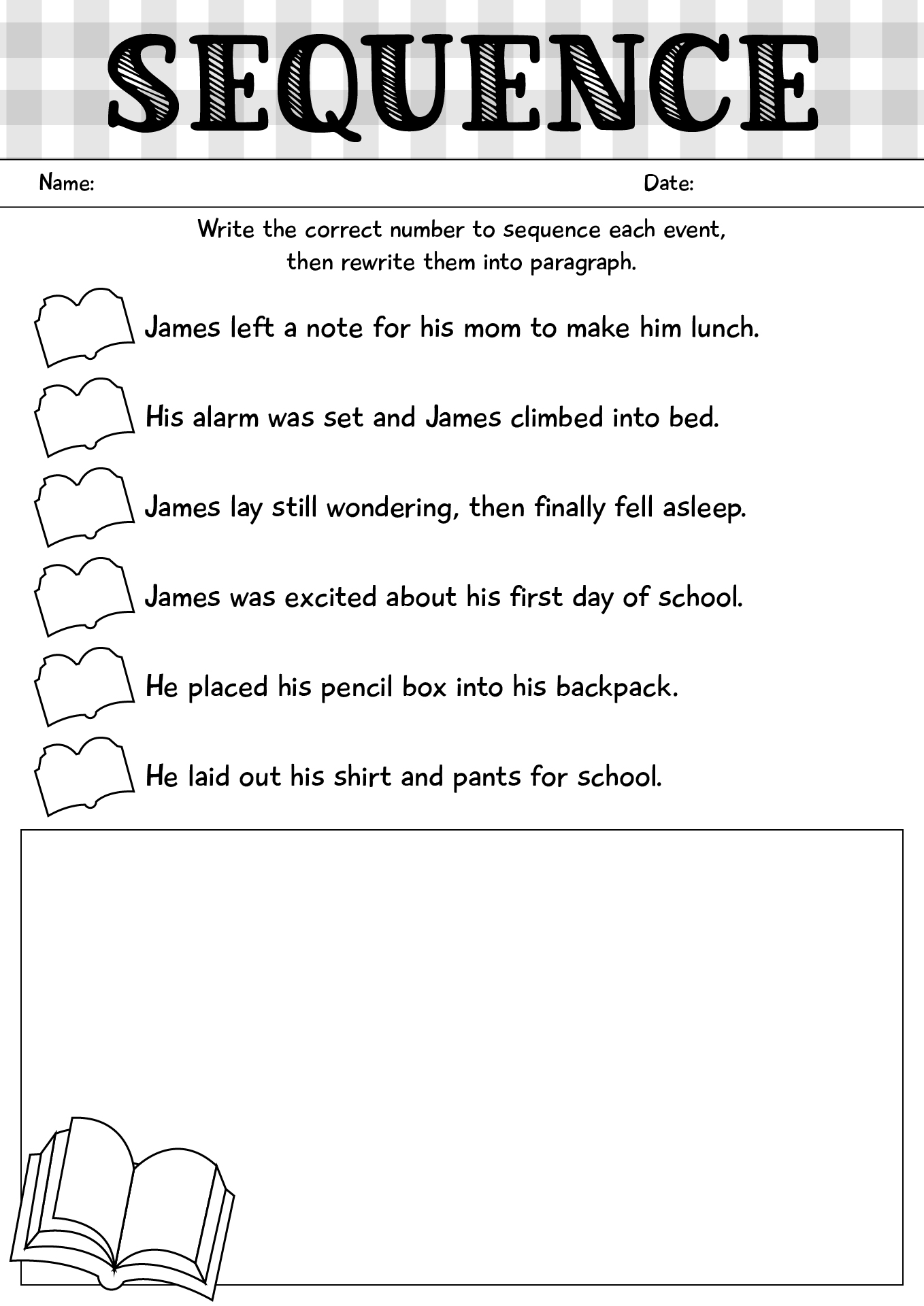 Sequence Of Events Reading Worksheets