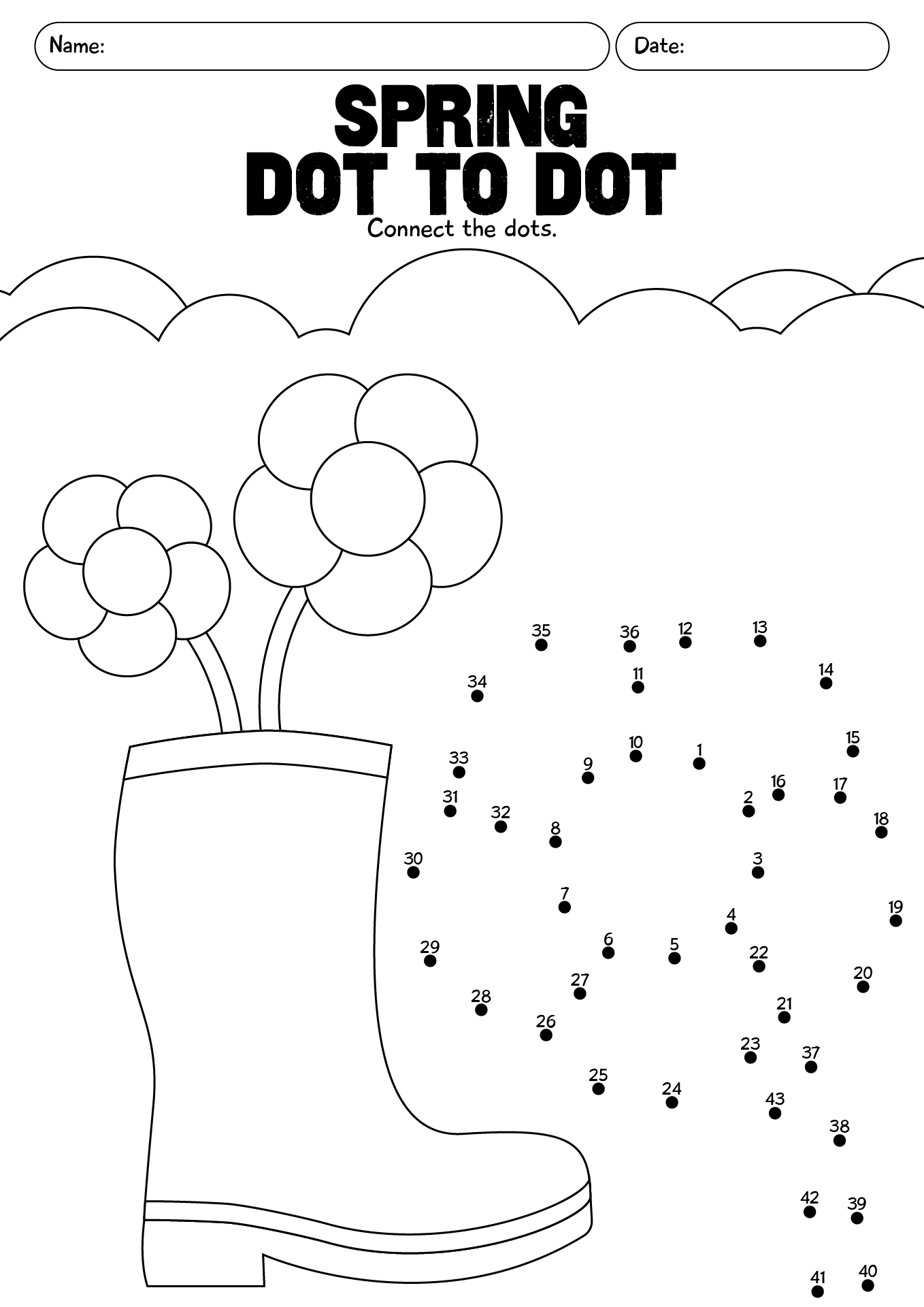 Spring Connect The Dots Practice Sheet