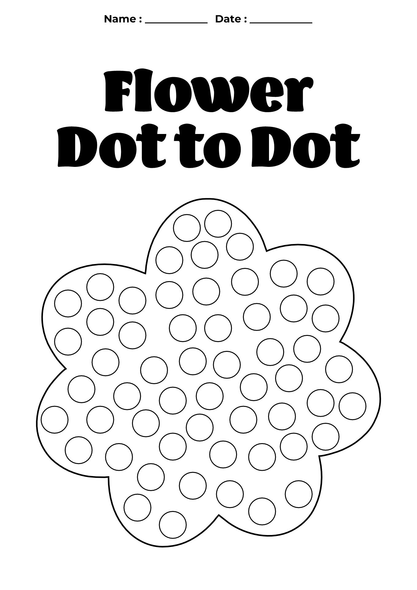 Spring Flower Dot to Dot Printables