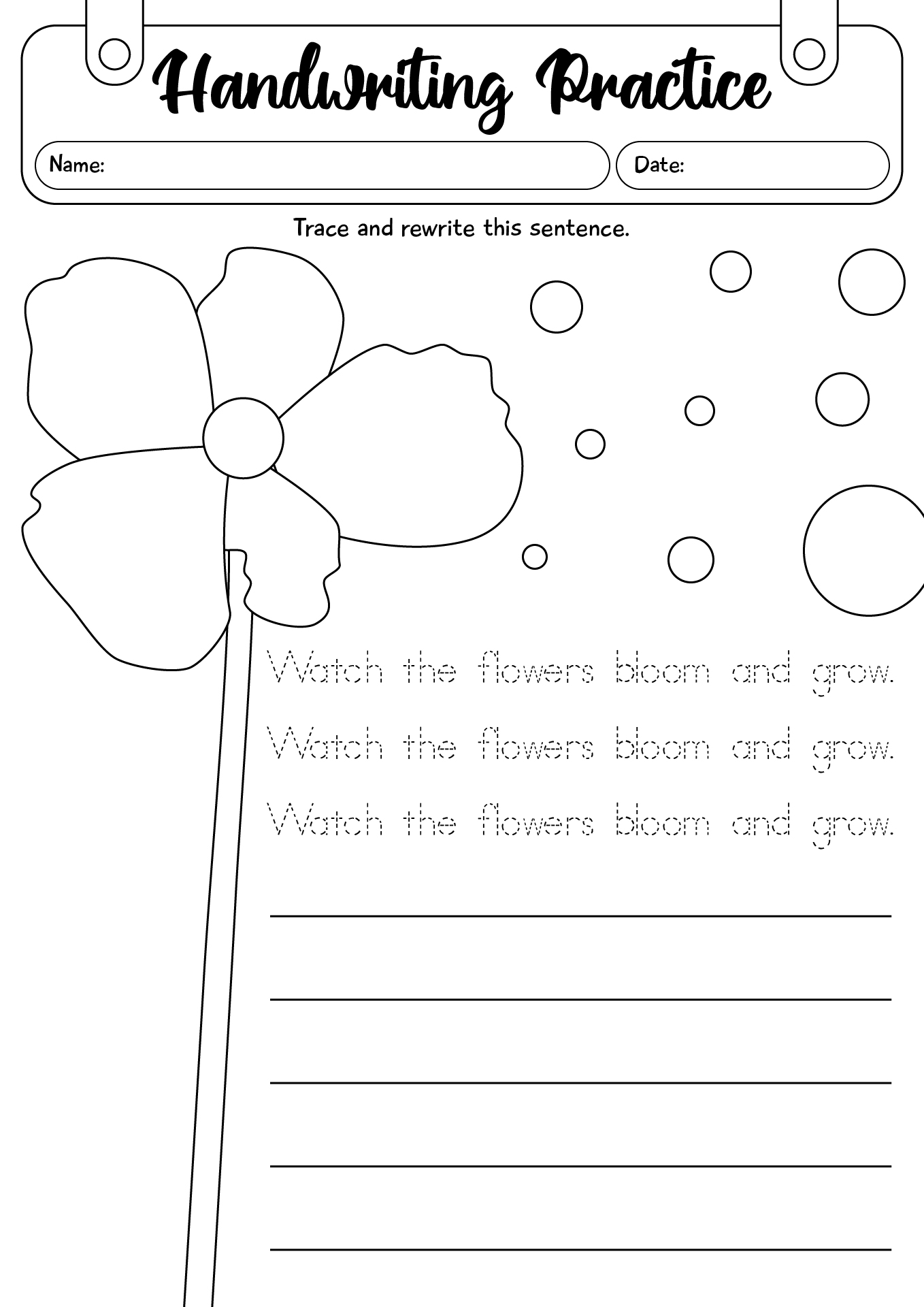 Spring Handwriting Practice