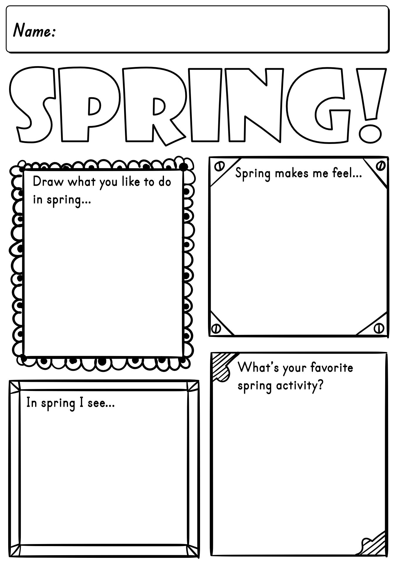 Spring Is Here ESL Writing Worksheet