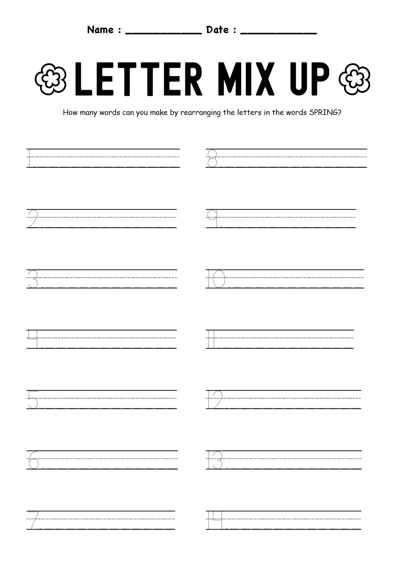 Spring Worksheets for Fun Learning