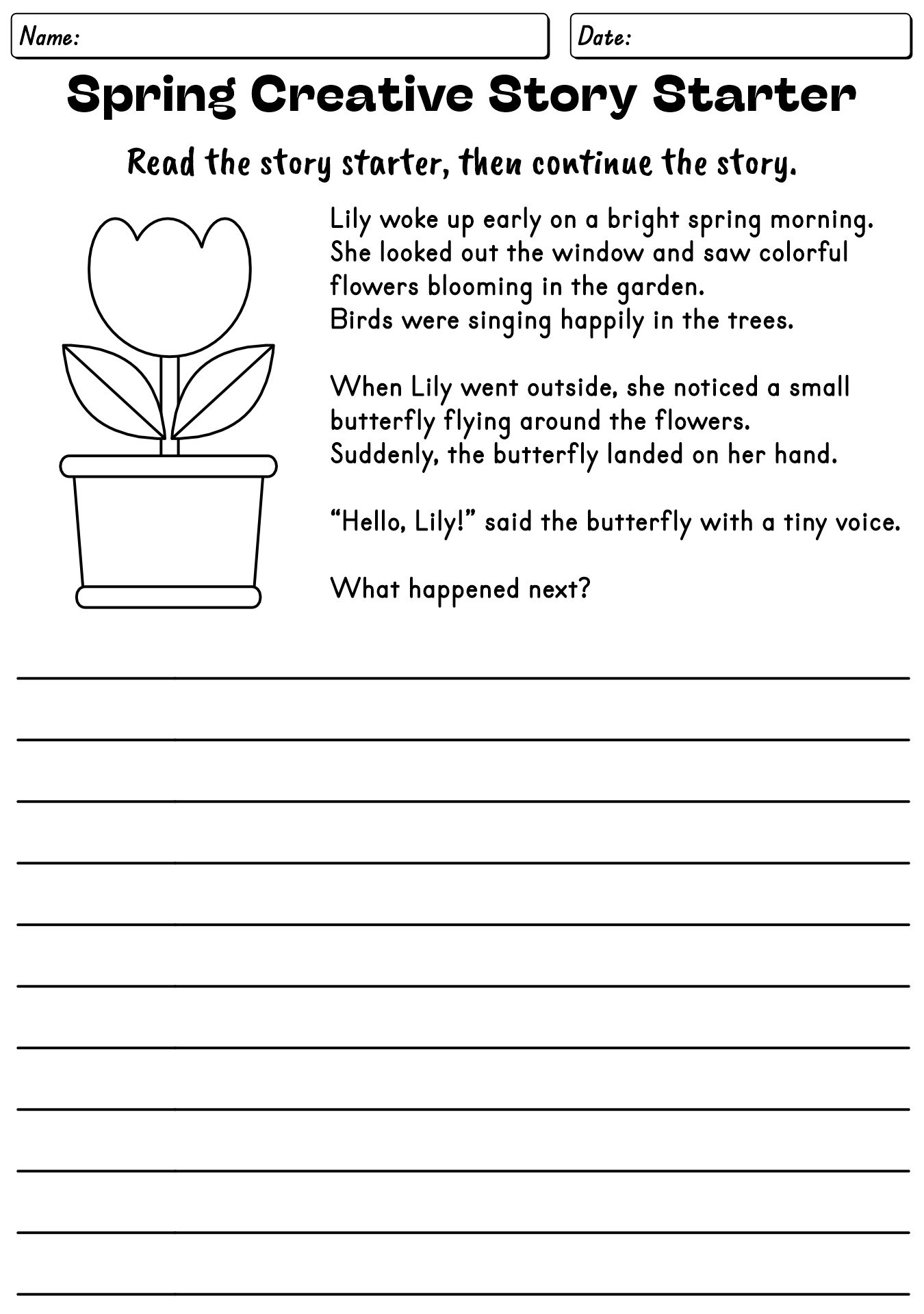 Spring Writing Prompts for First Graders