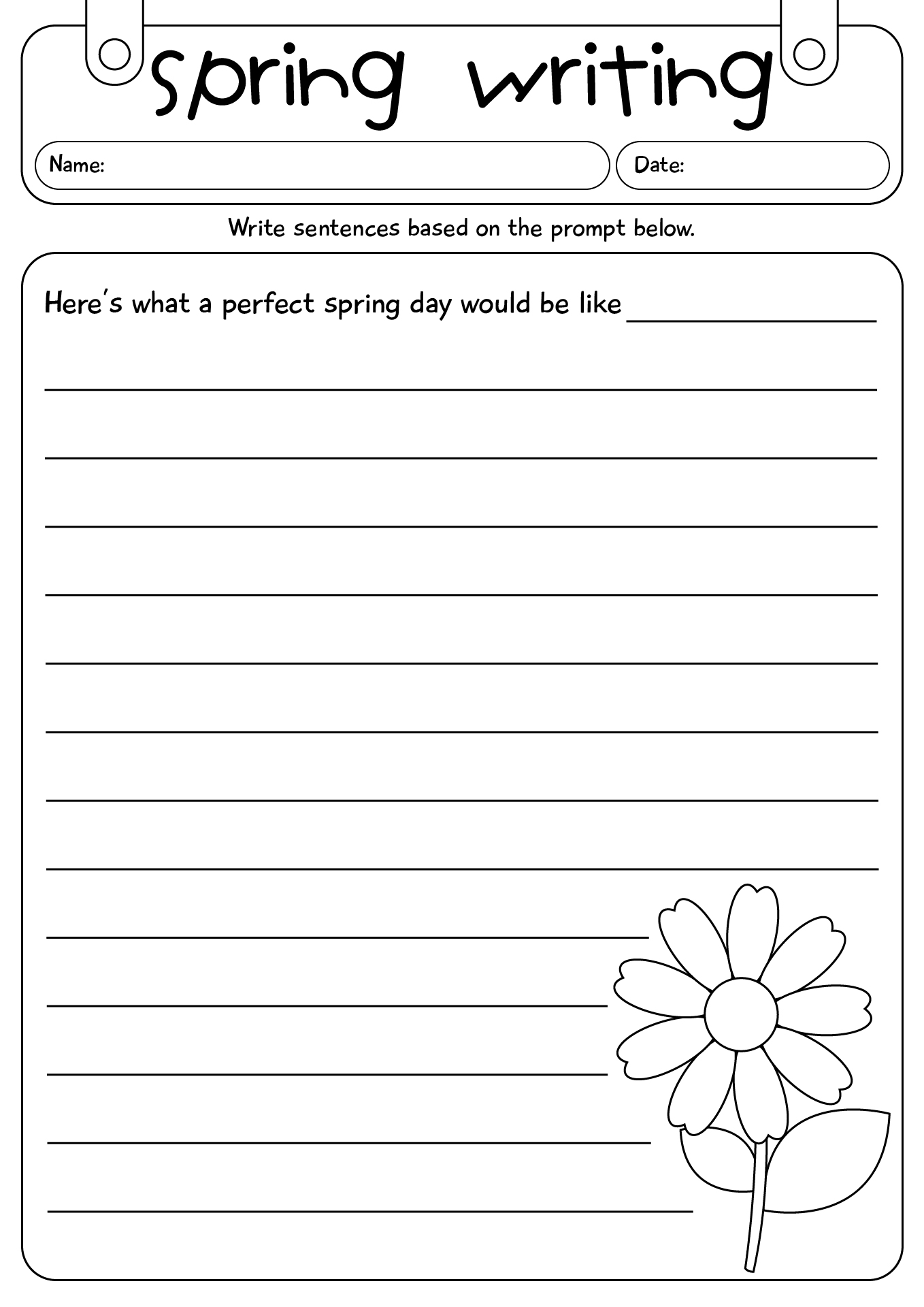 Spring Writing Prompts Worksheets