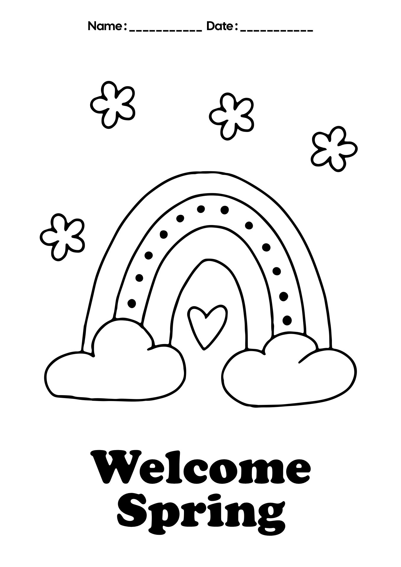 Welcome Spring Coloring Pages for Preschool