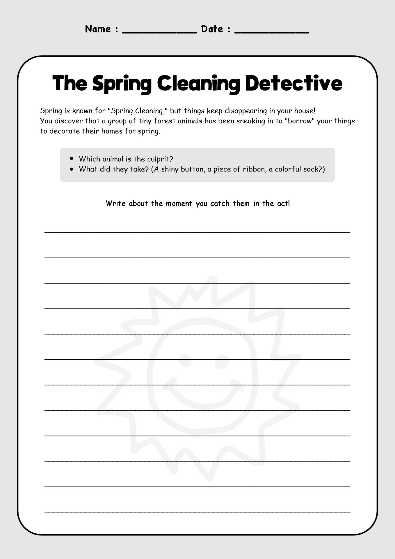 Welcome Spring Creative Writing Prompt 3rd Grade