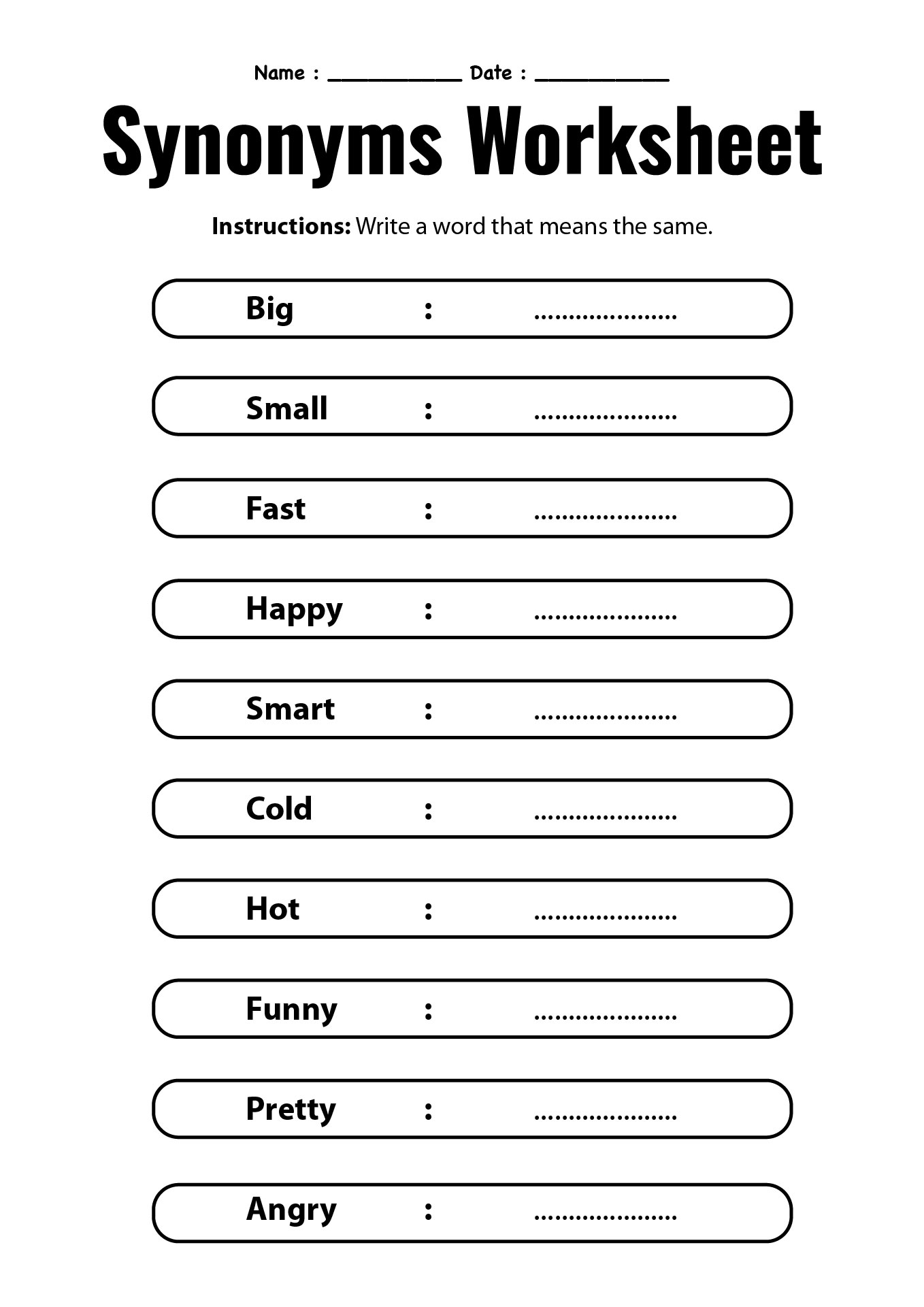 2nd Grade Vocabulary Development Worksheets
