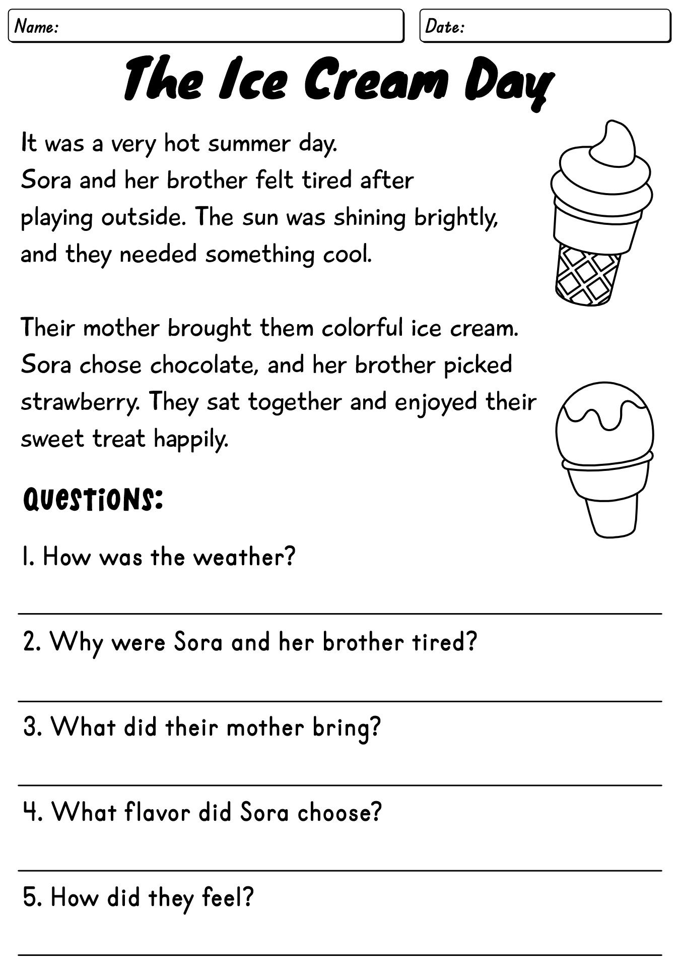 3rd Grade Reading Comprehension Worksheets