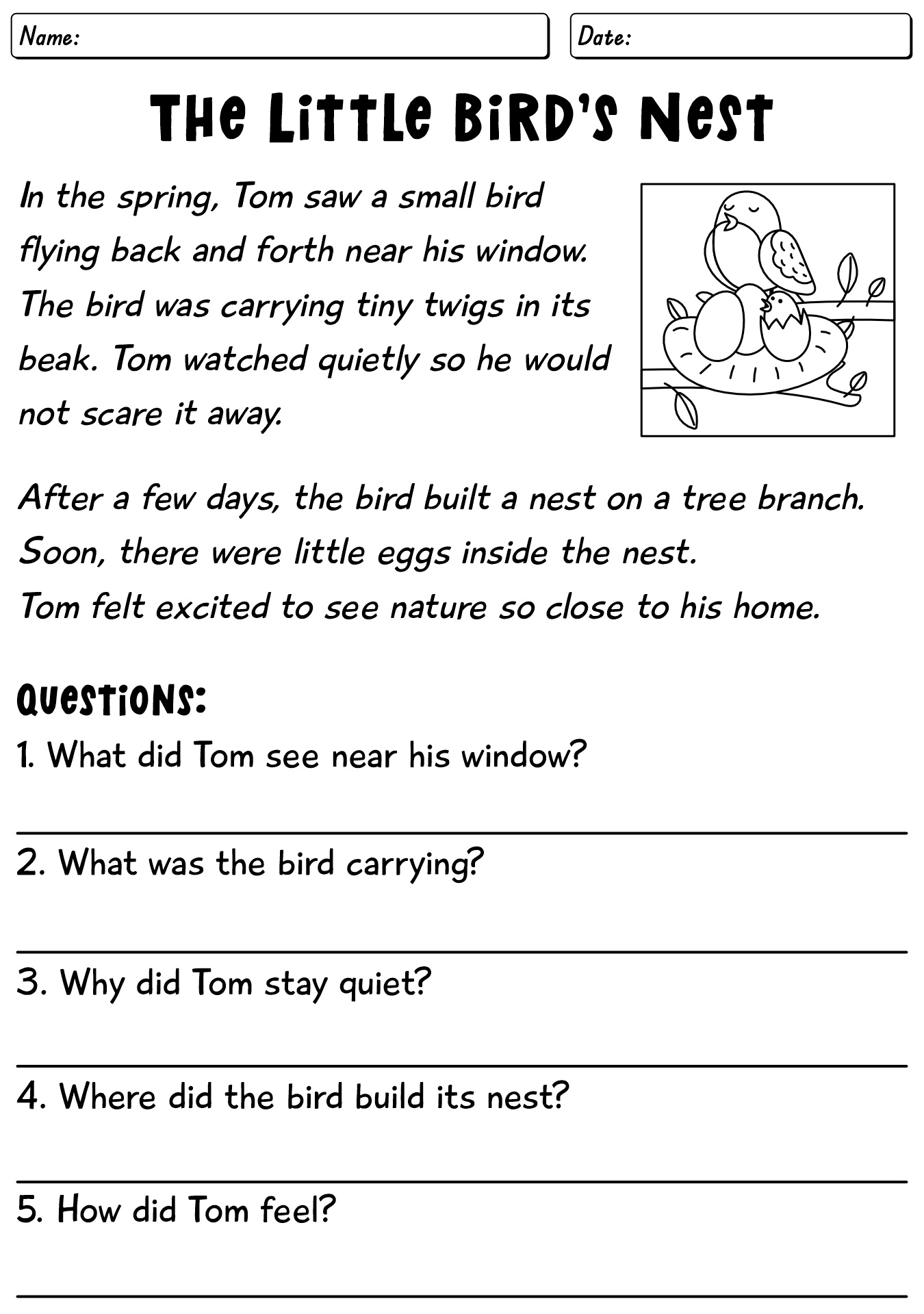 3rd Grade Reading Worksheets