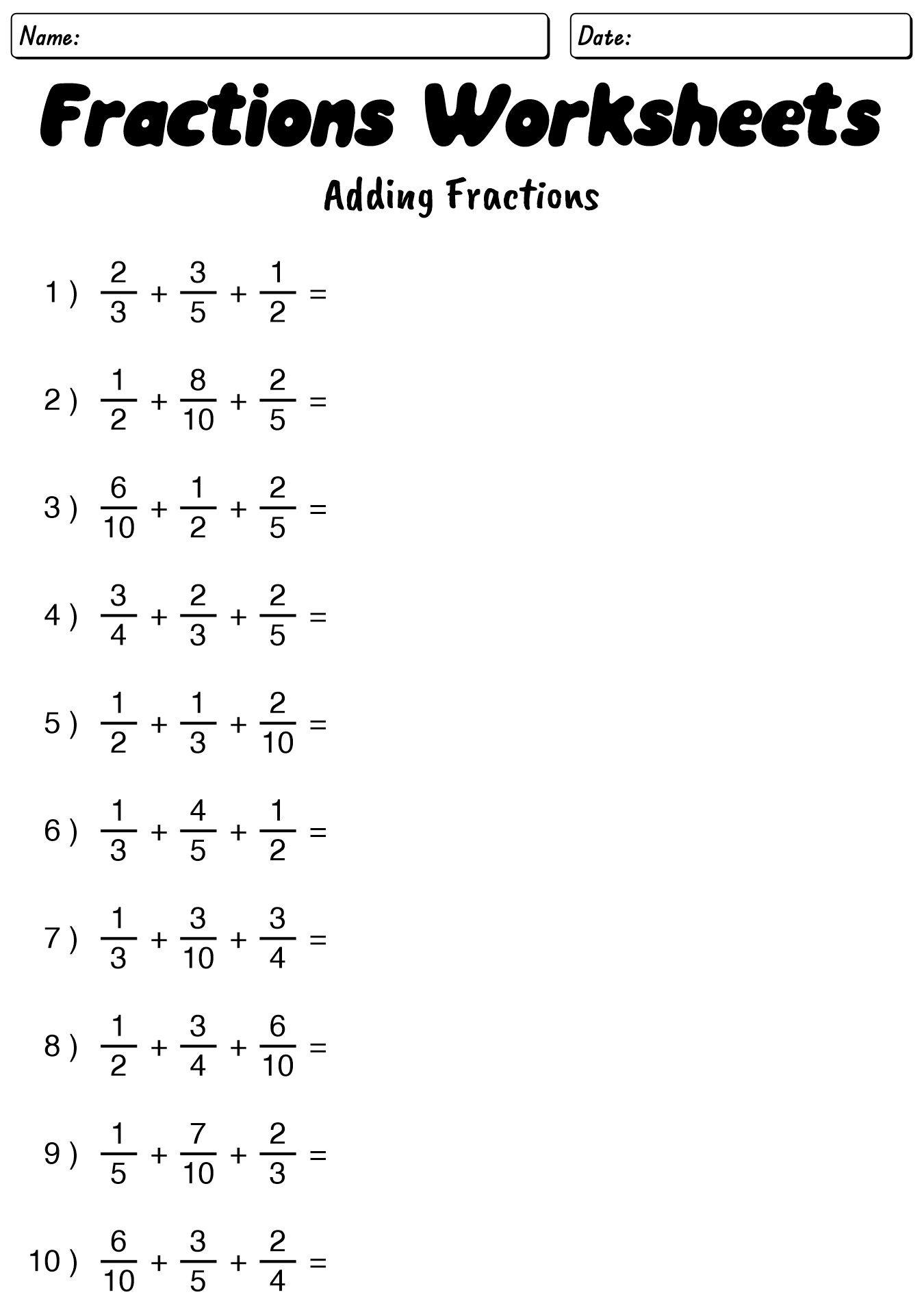 5th Grade Common Core Math Worksheets
