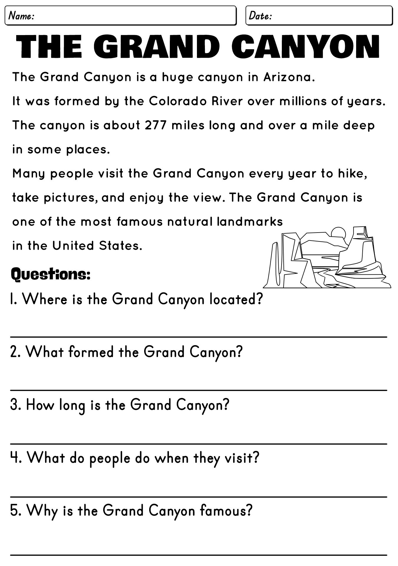 5th Grade Reading Exercises Worksheets