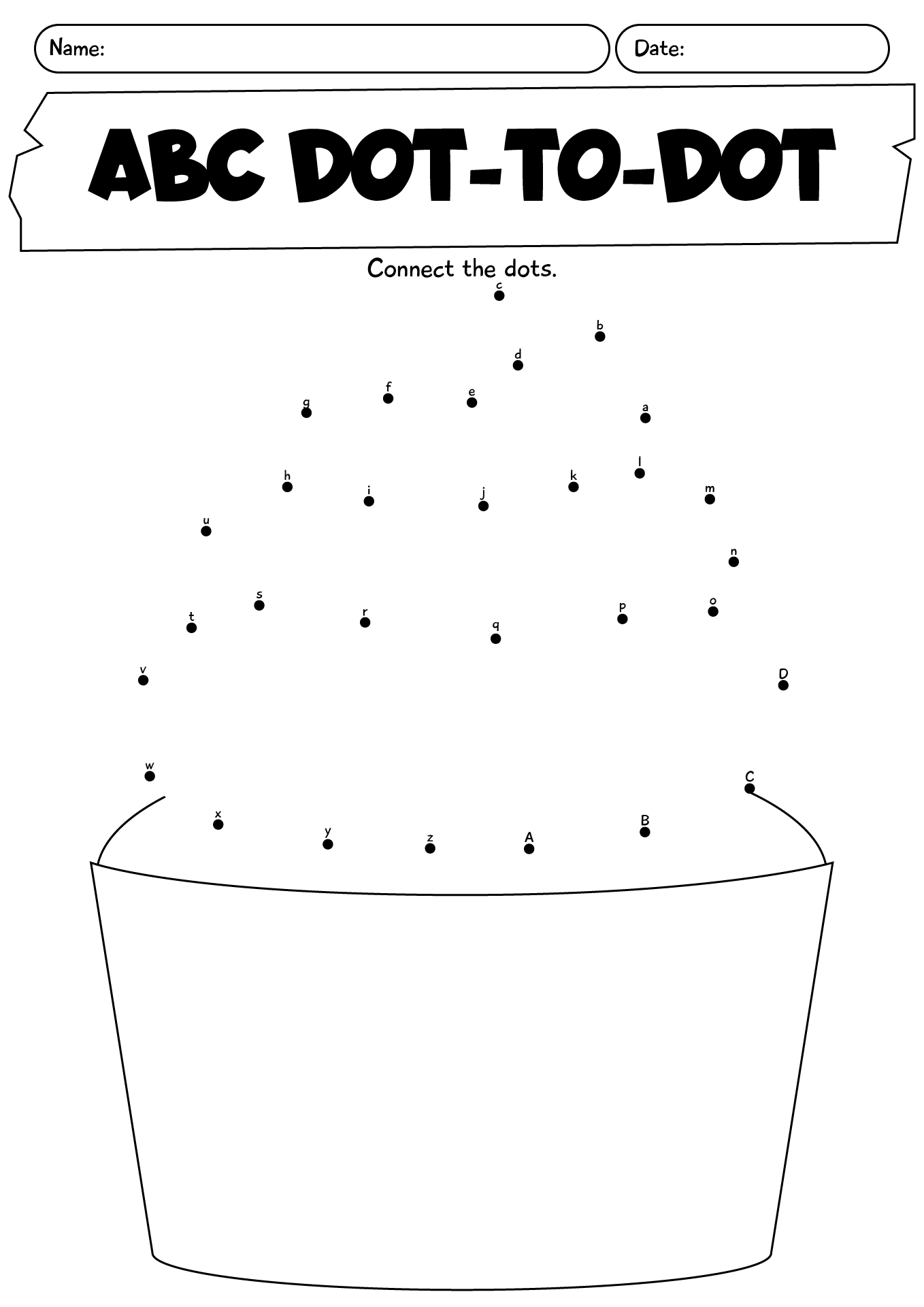 Alphabet Dot To Dot Printable Worksheets