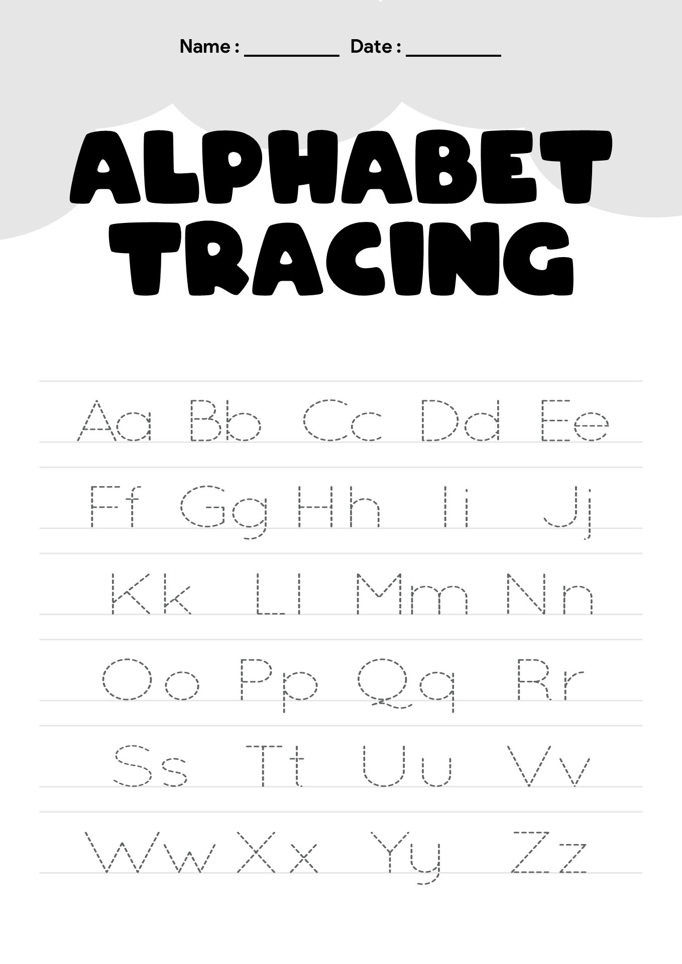 Alphabet Letter Tracing Worksheets for Preschool