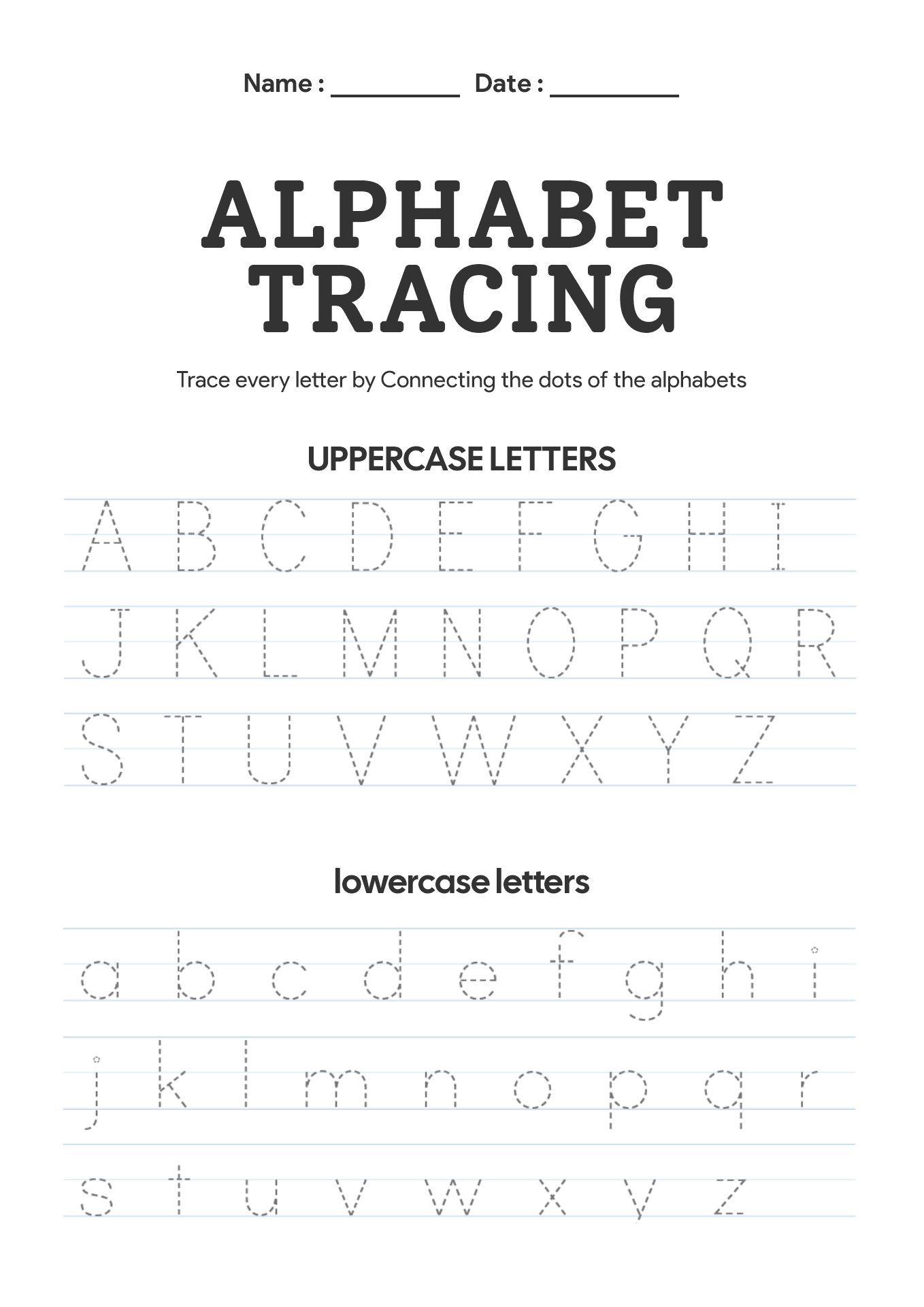Alphabet Letter Tracing Worksheets for Toddlers