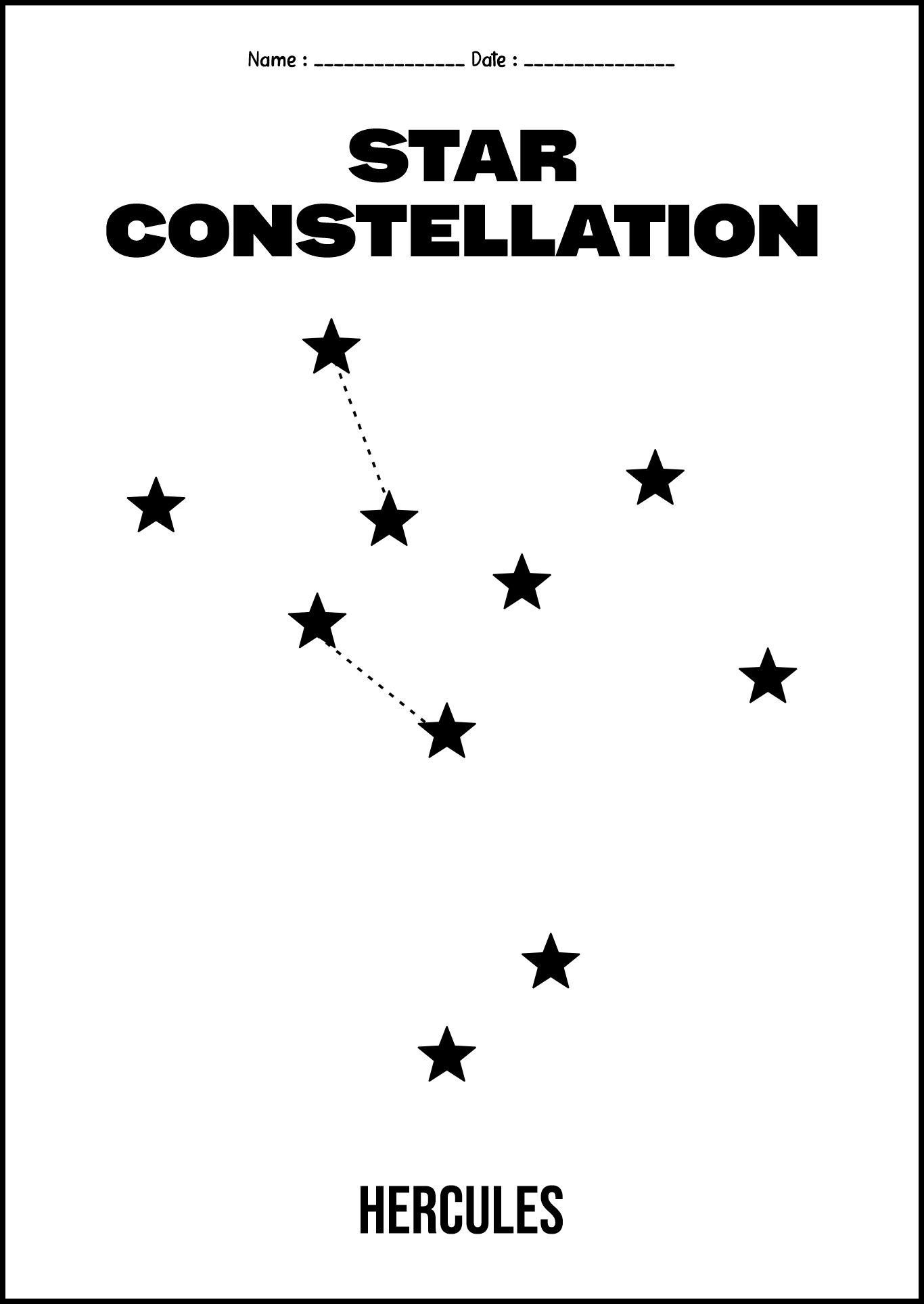 Beginner Constellation Dot to Dot Exercise Sheets