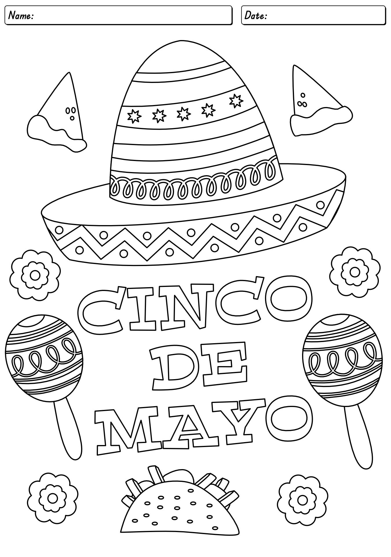Cinco de Mayo Activity Sheets for Kids