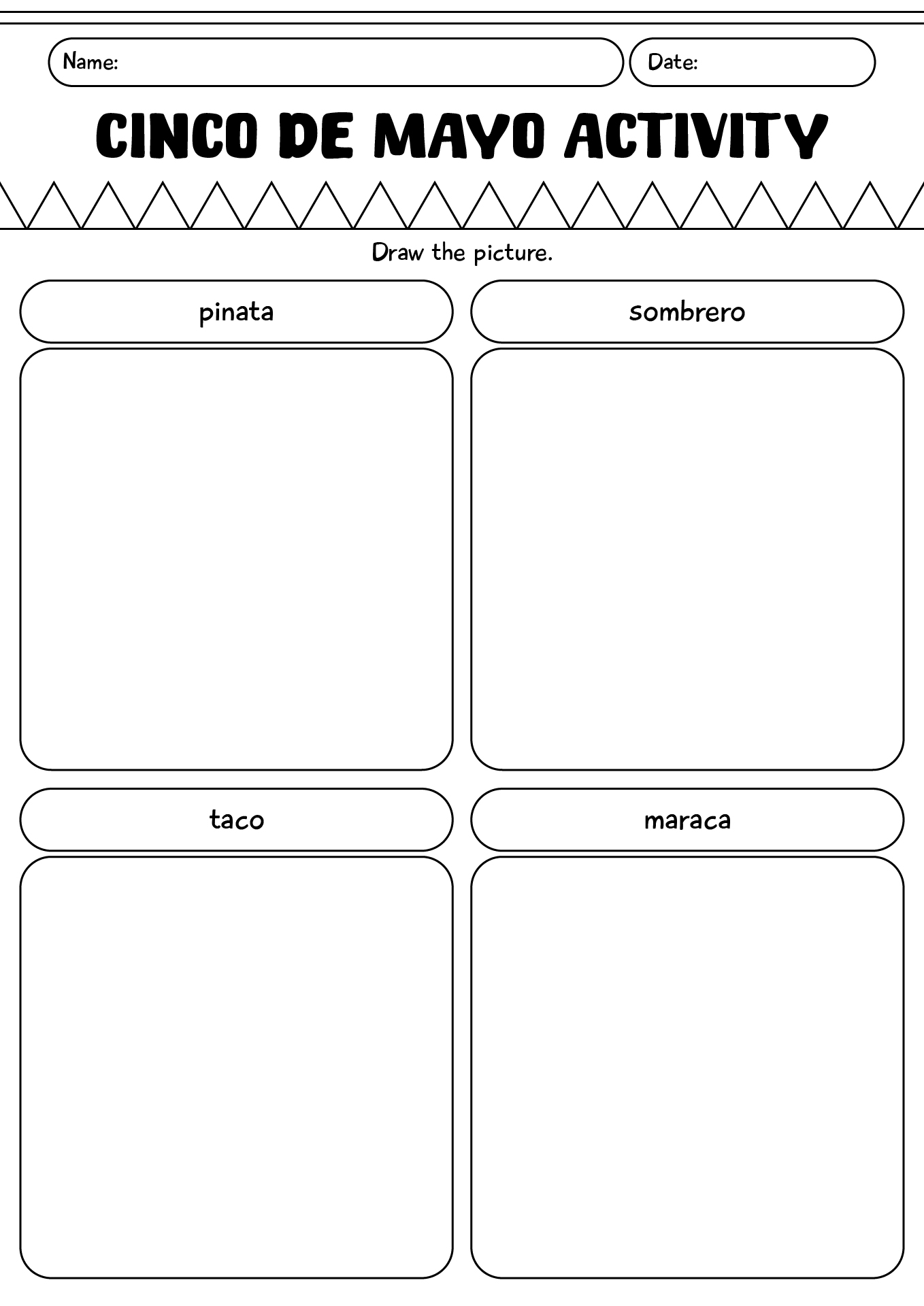 Cinco De Mayo Activity Worksheets