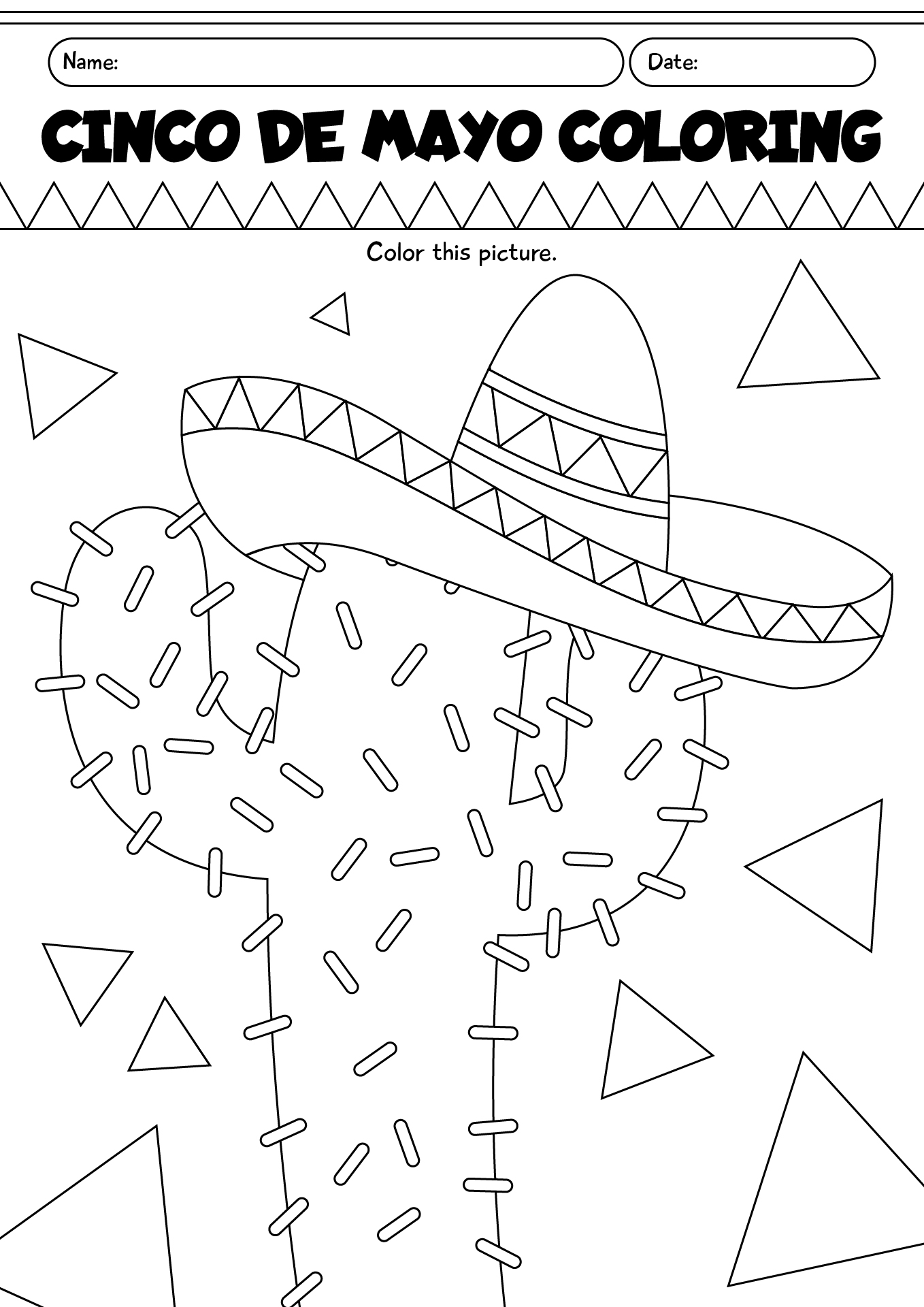 Cinco De Mayo Coloring Page