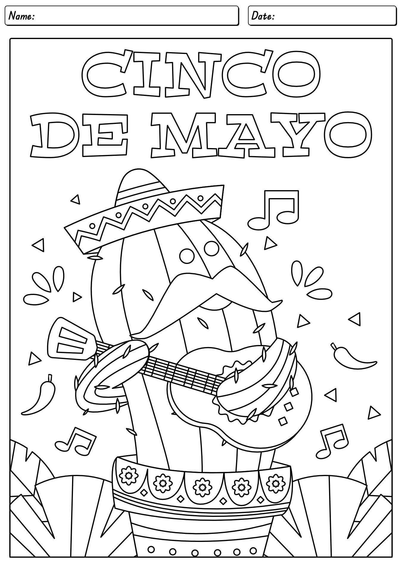 Cinco De Mayo Fun Worksheets Printable