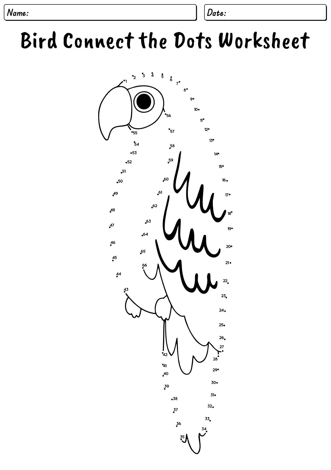 Connect The Dots For Kids Worksheet