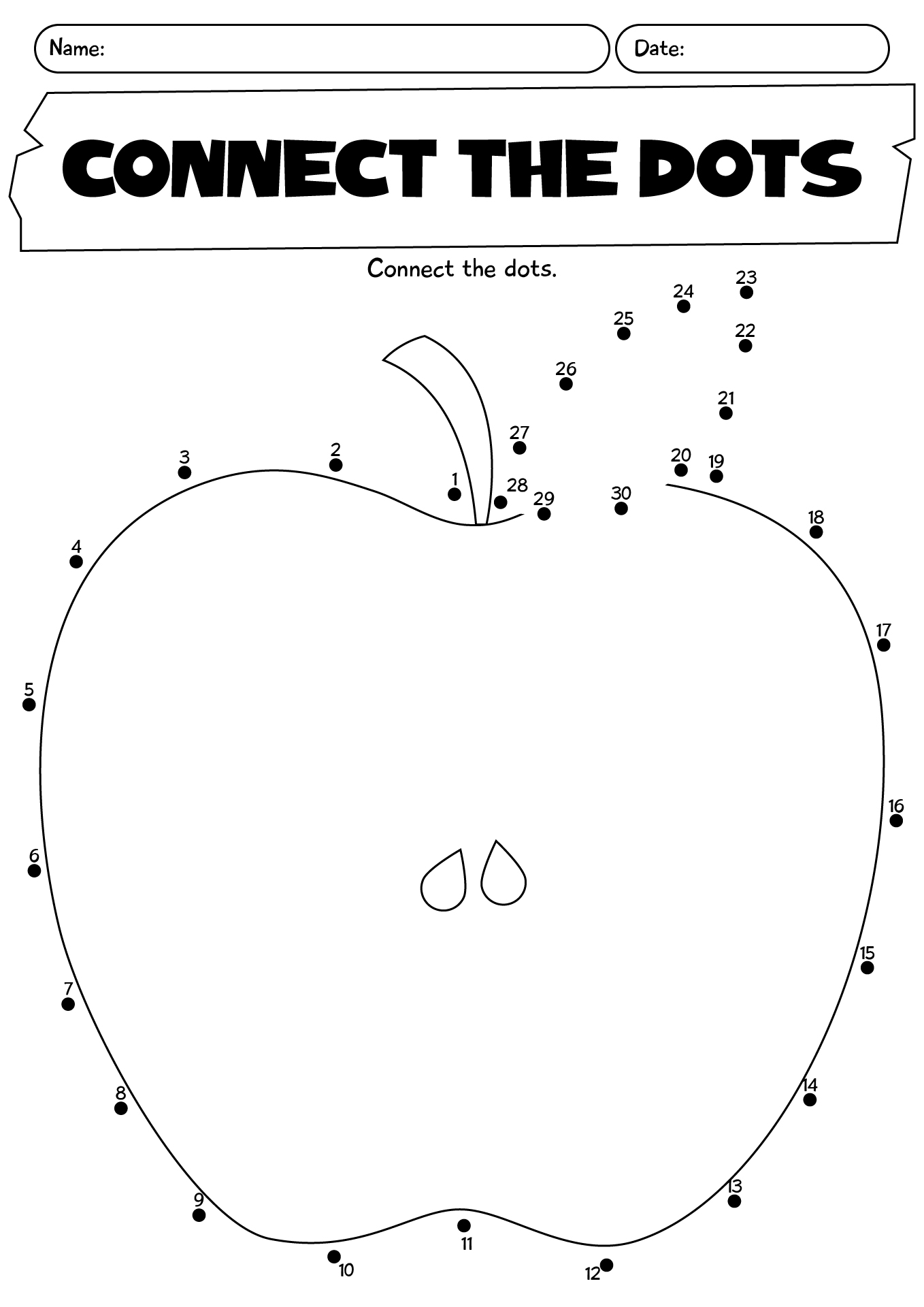 Connect The Dots Worksheets For Kids
