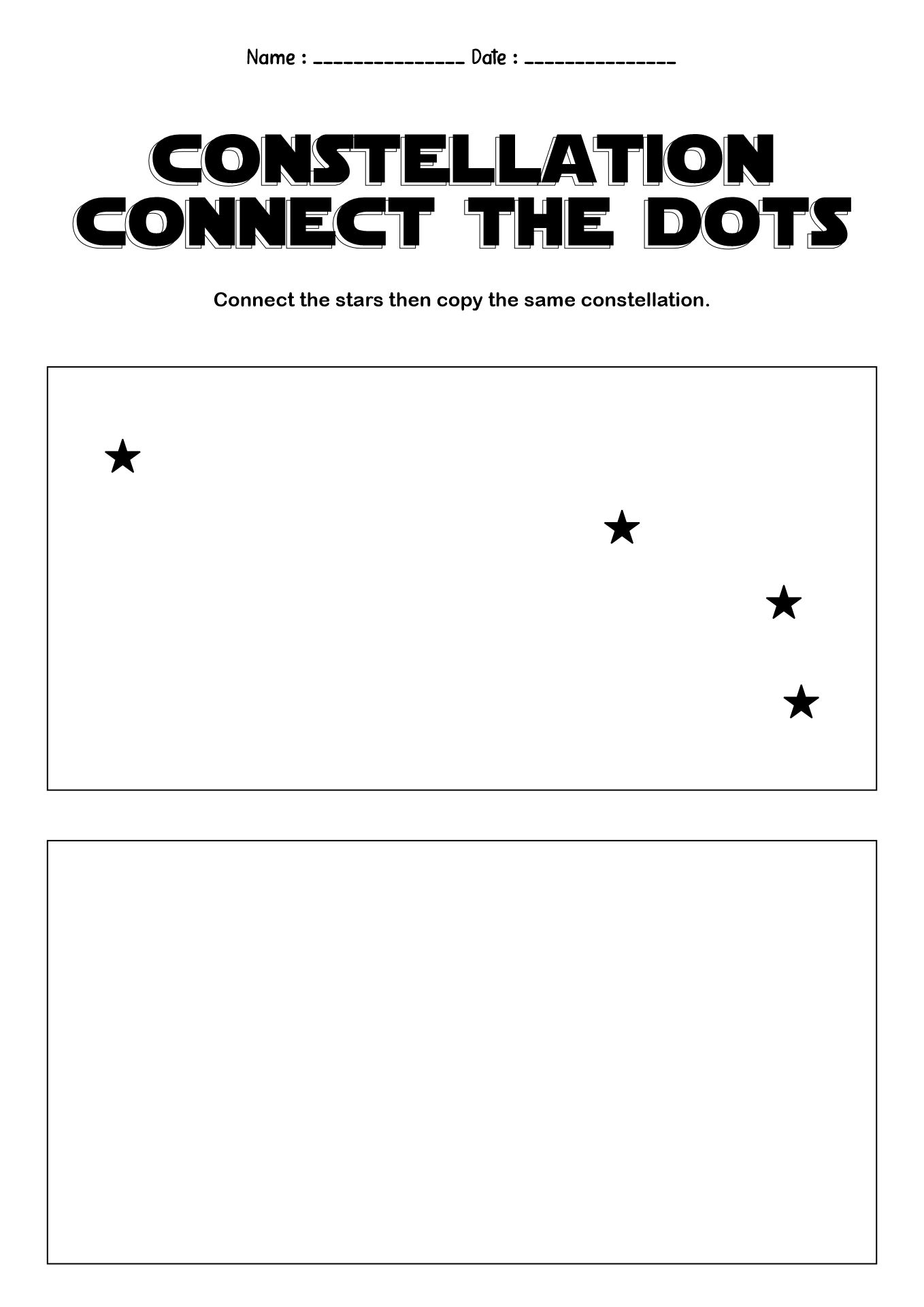 Constellation Dot to Dot Activities for Kids