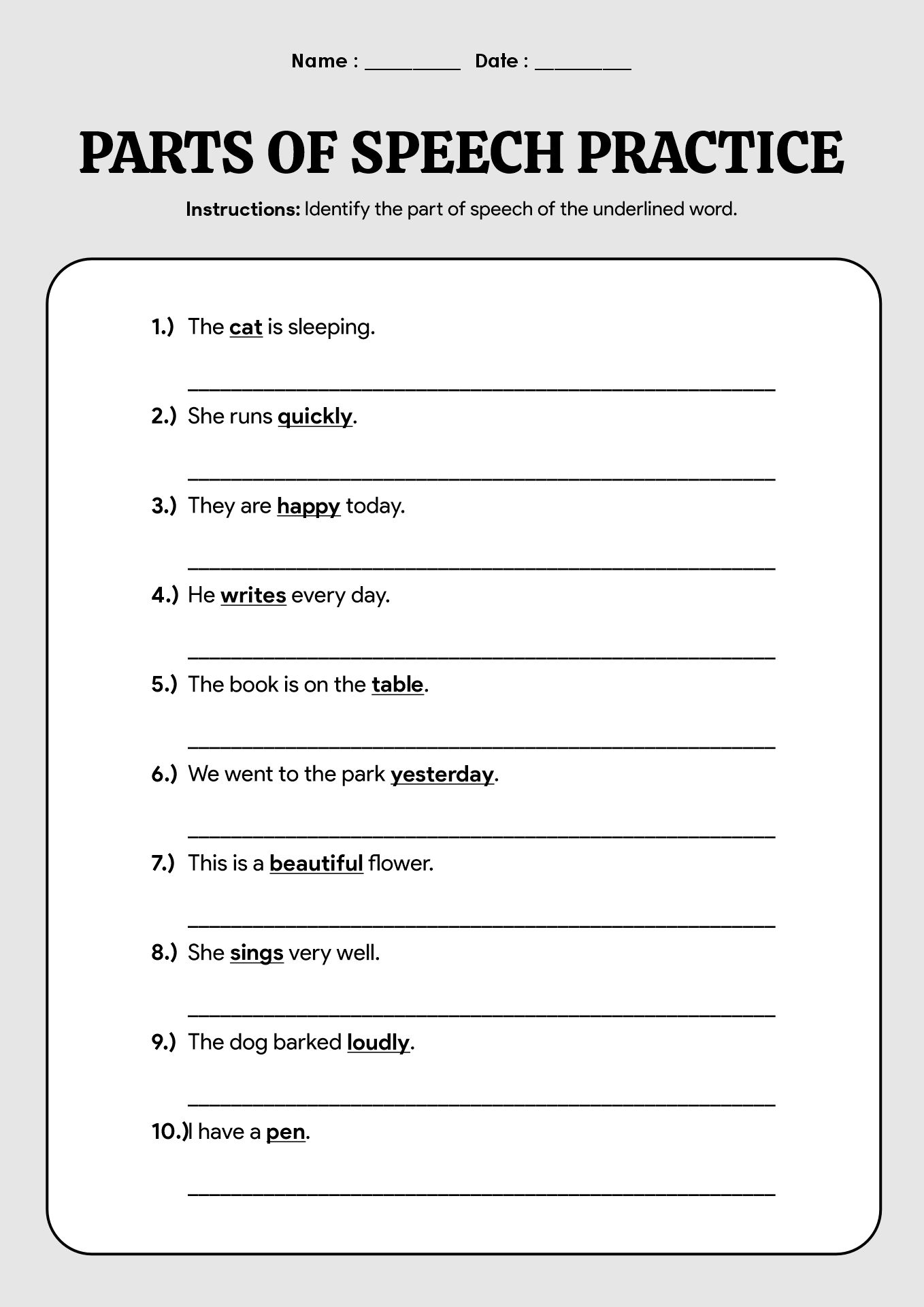 English Grammar Practice Worksheets
