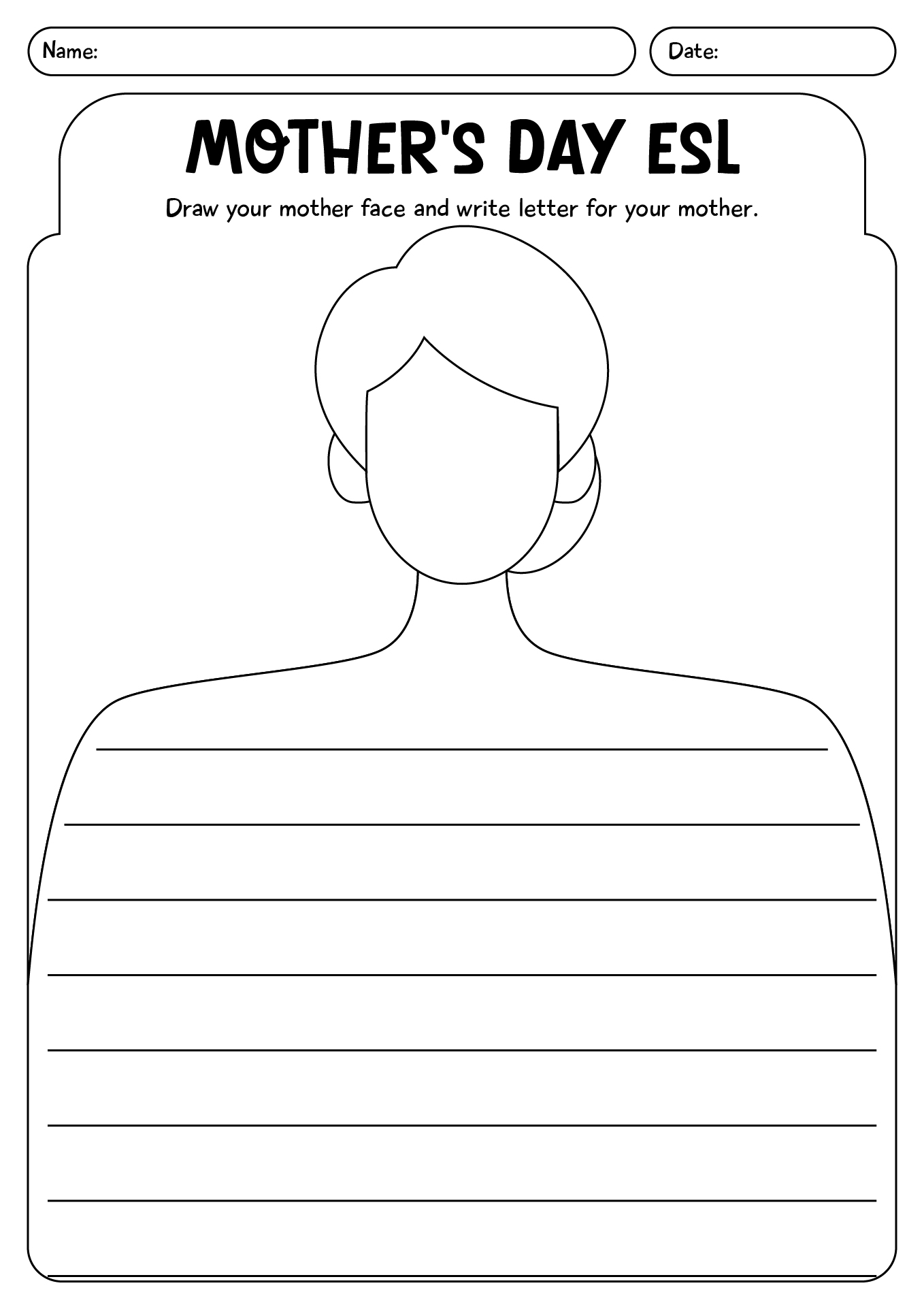 ESL Worksheets For Mothers Day