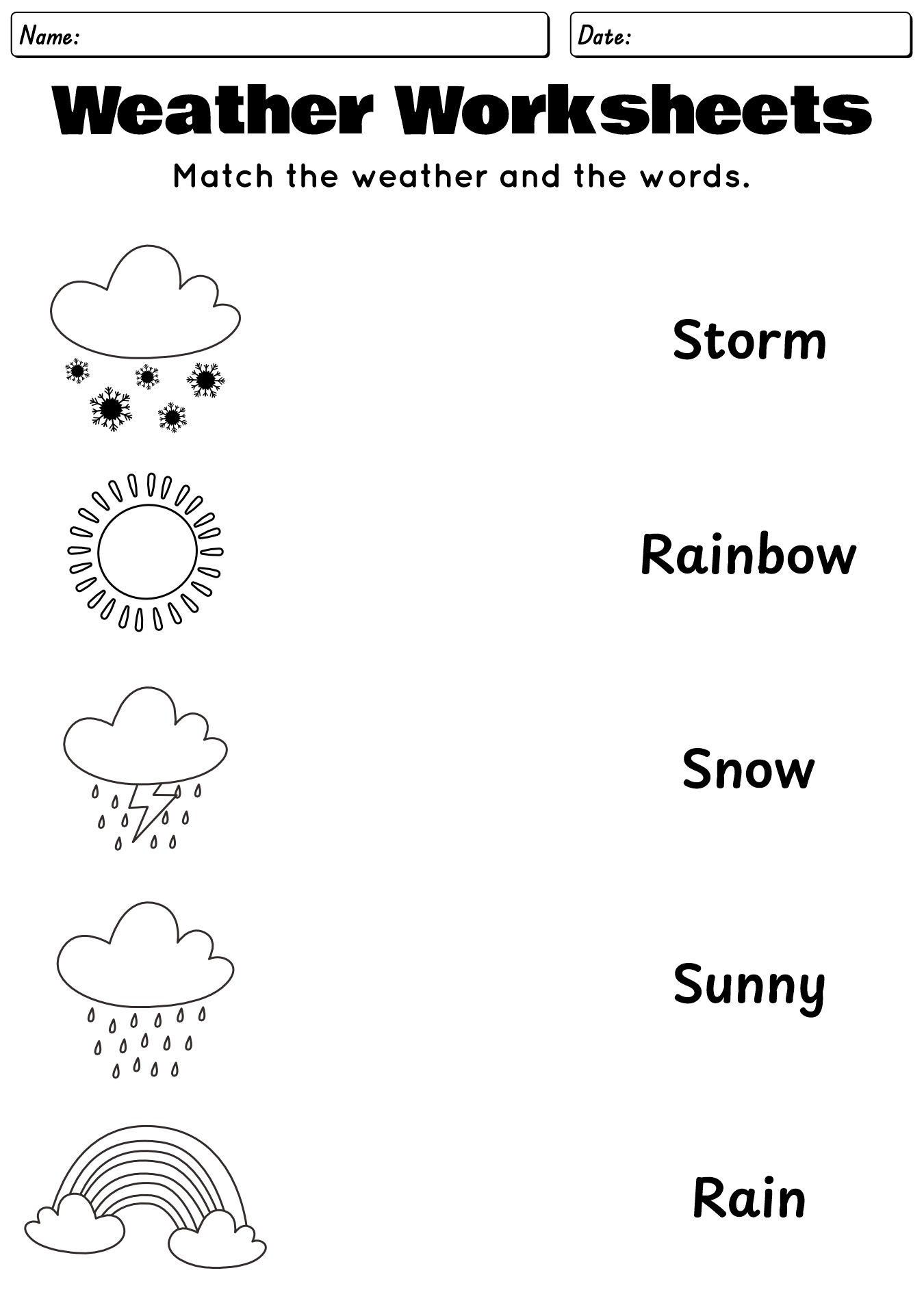 Grade 1 Science Weather Worksheets