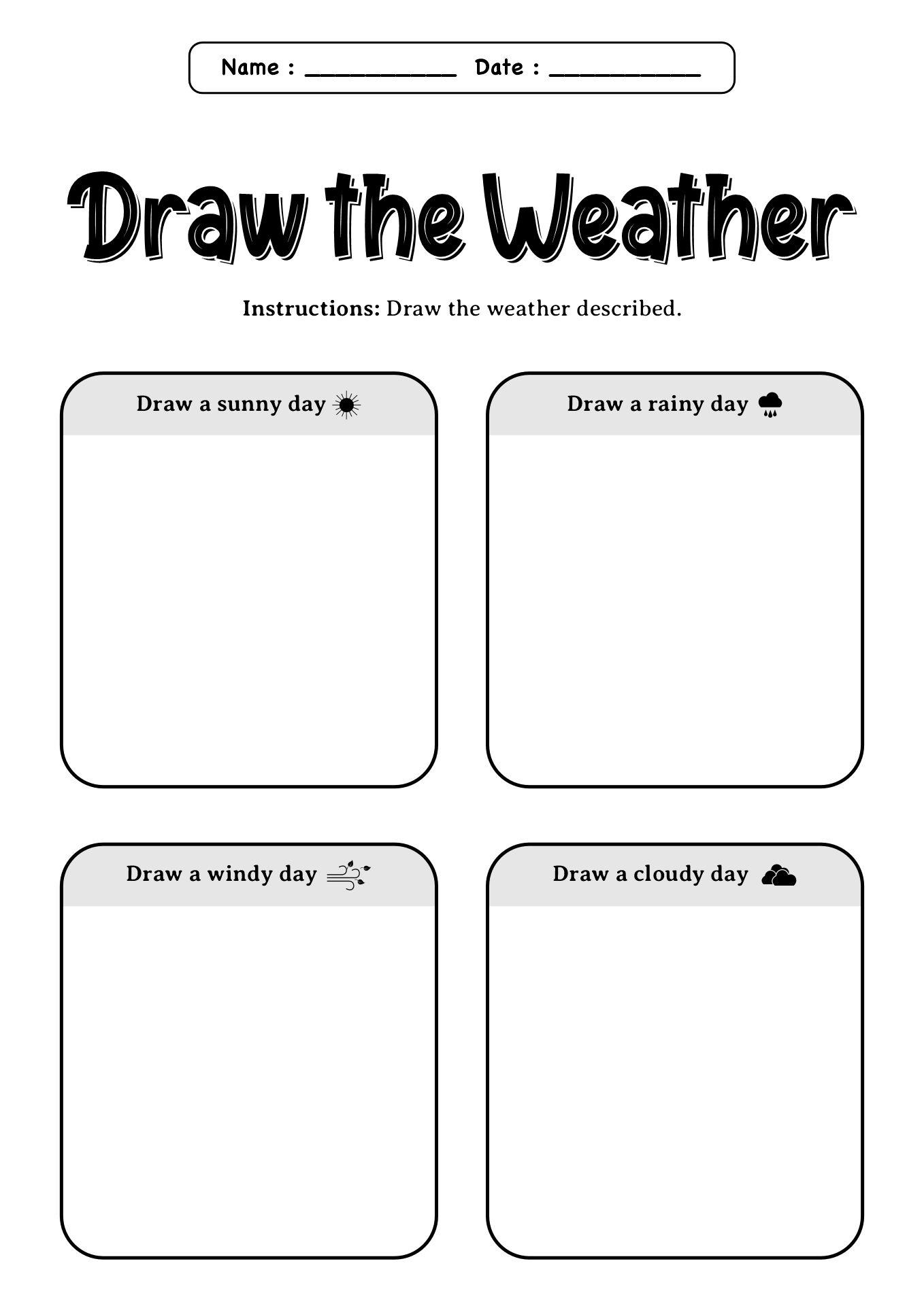 Grade 1 Weather Science Worksheets