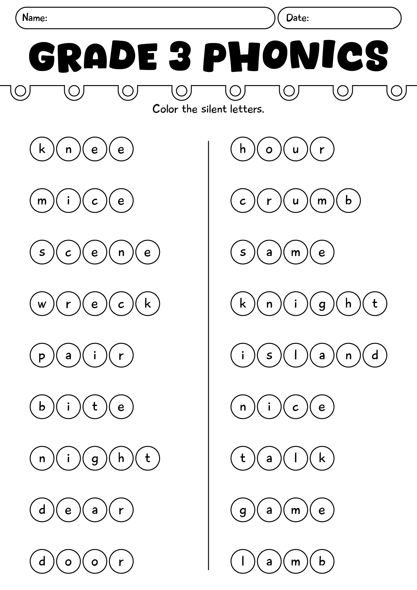 Grade 3 Phonics Worksheets