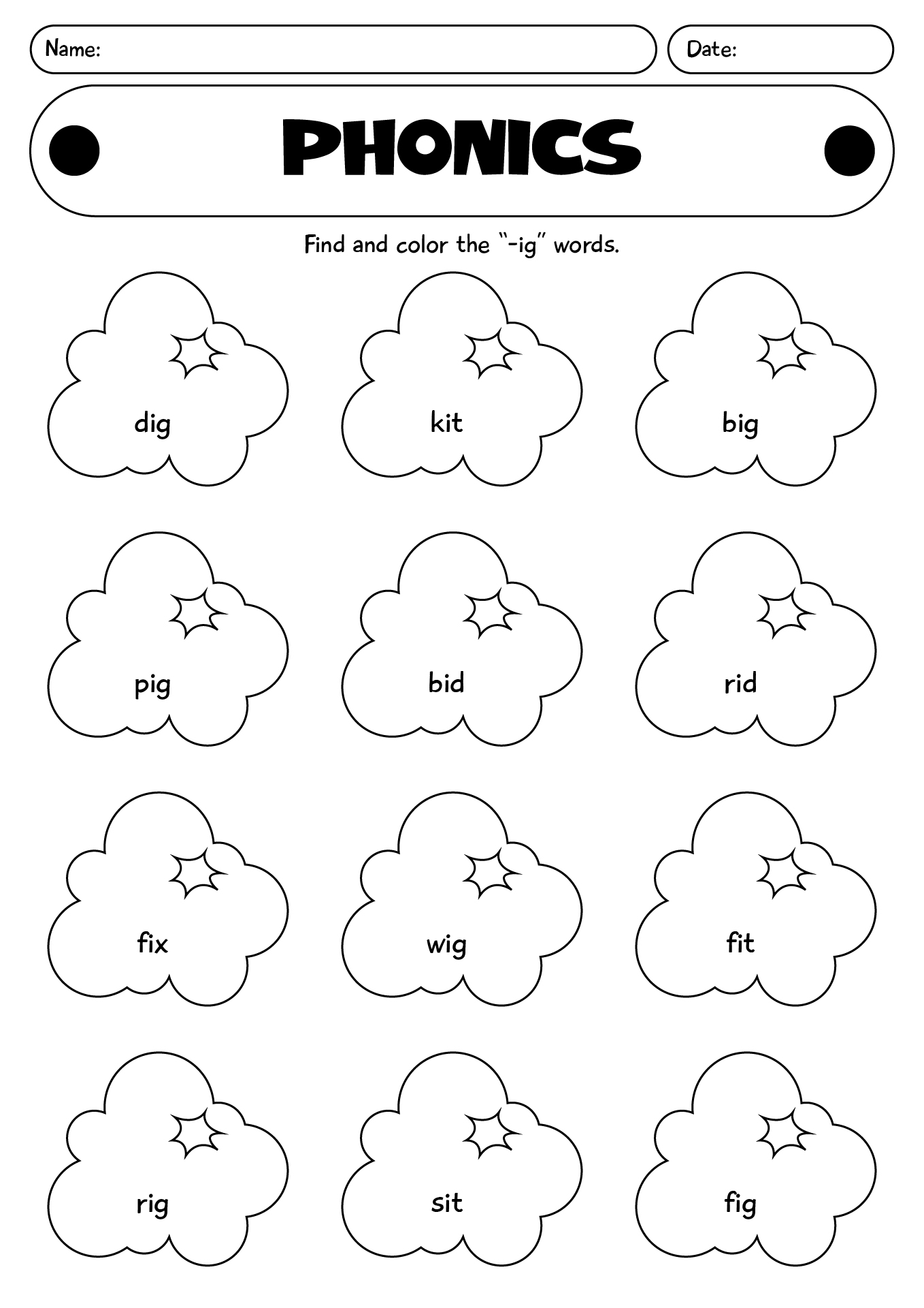 Grade First Grade Phonics Worksheet