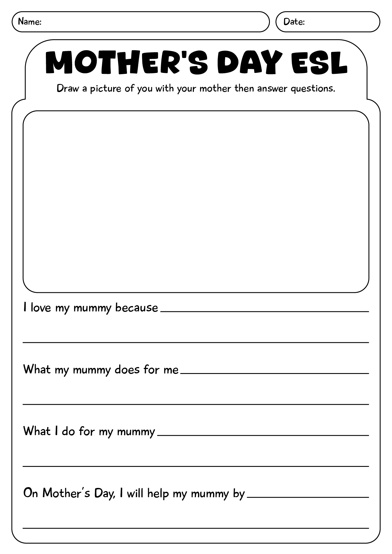 Happy Mothers Day ESL Worksheet