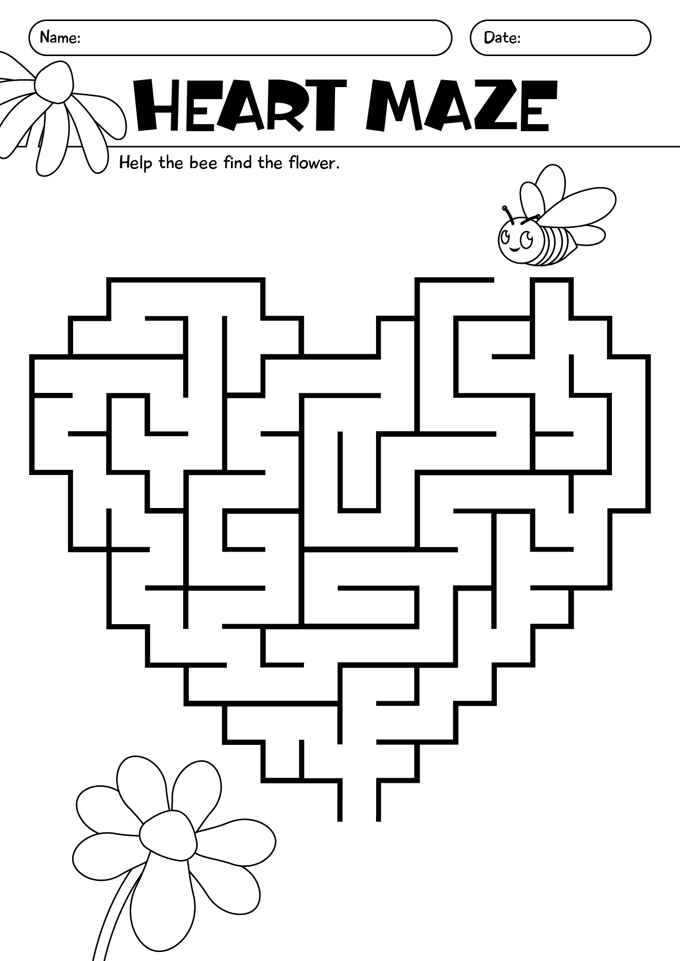 Heart Maze Worksheet For Mothers Day