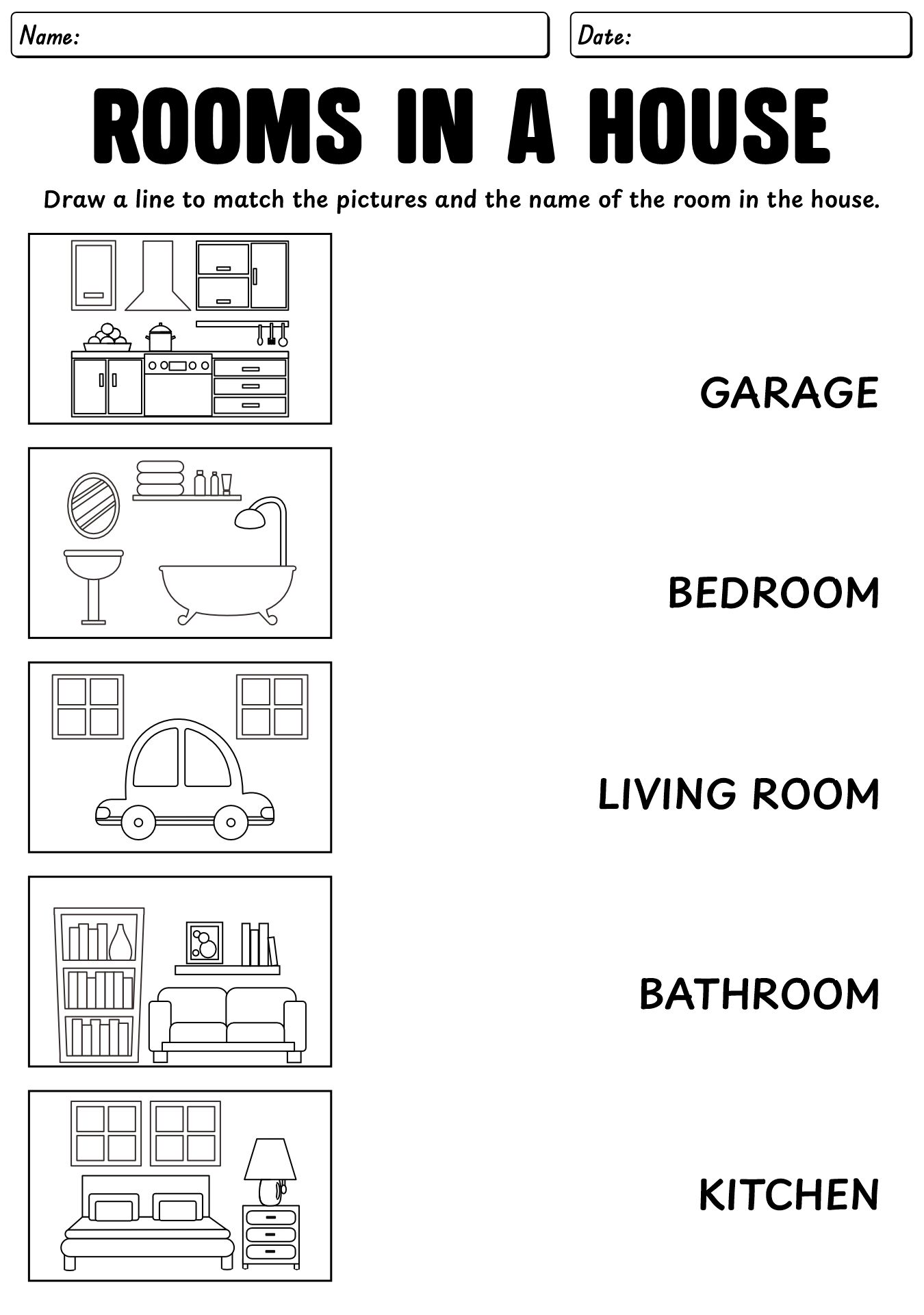 House Worksheets For ESL Kids