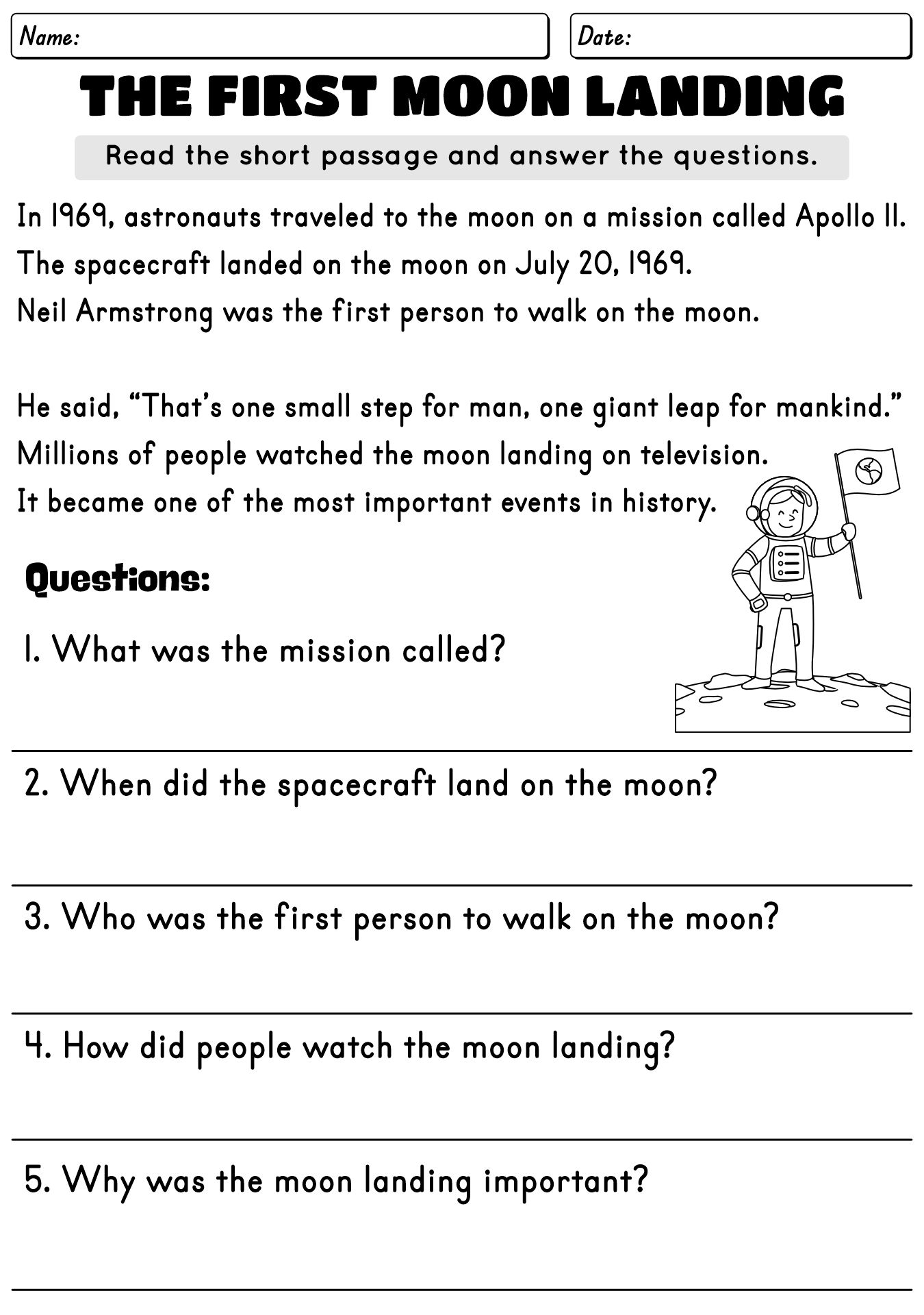 Interactive 5th Grade Reading Worksheets